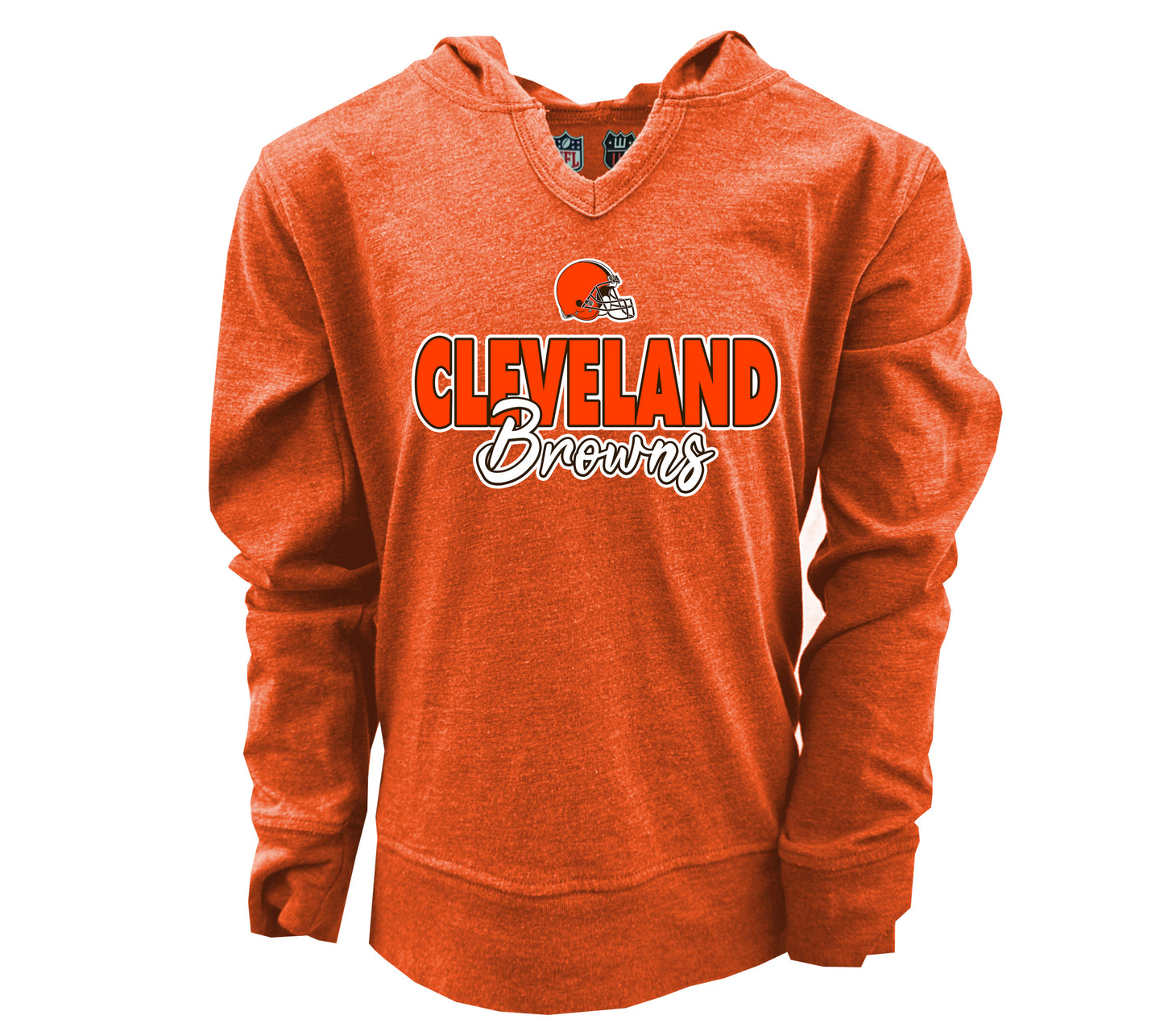 Cleveland Browns NFL Youth Girls Burnout V-neck Hoodie