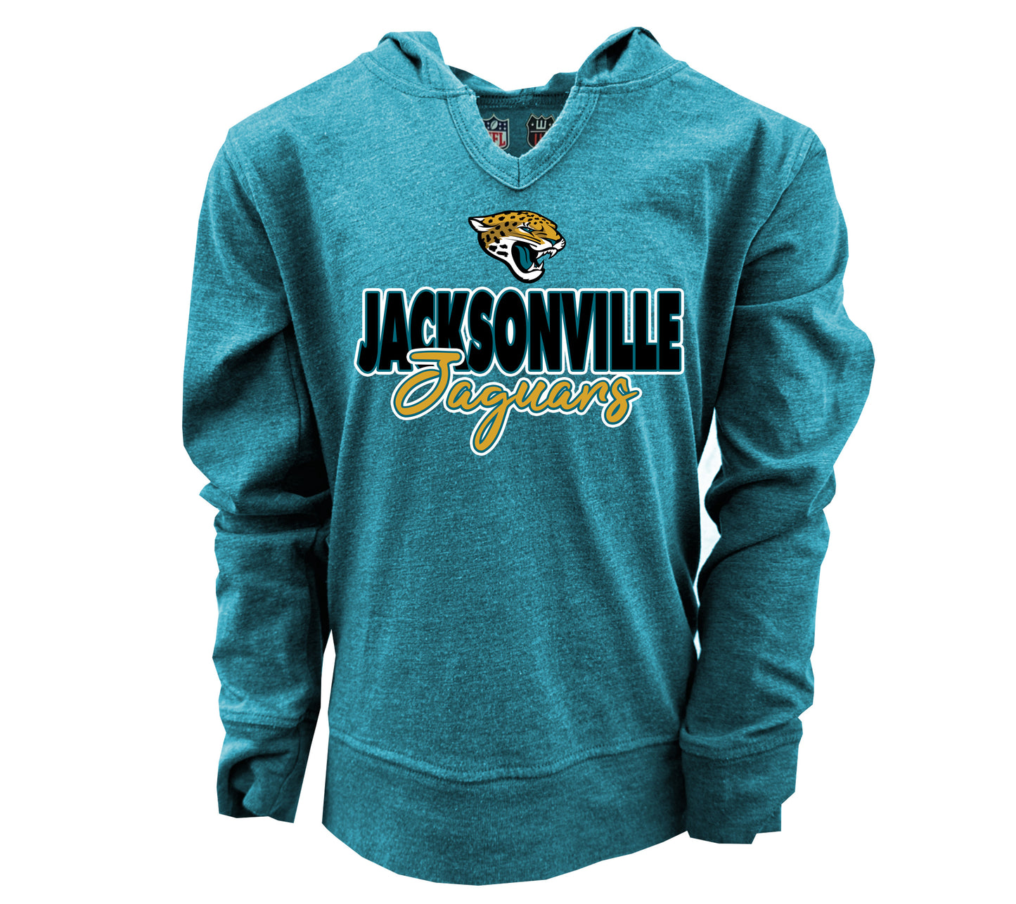 Jacksonville Jaguars NFL Youth Girls Burnout V-neck Hoodie