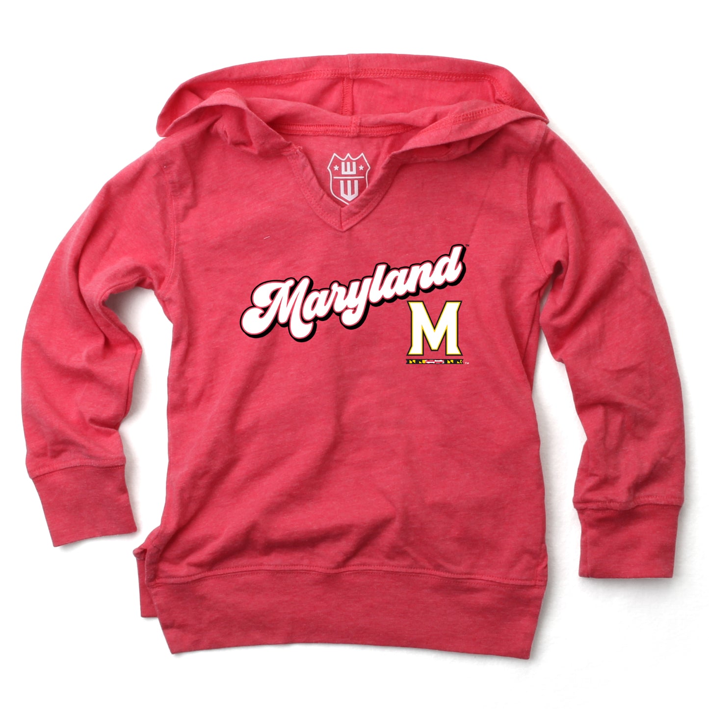 Maryland Terrapins NCAA Girls VNeck Hoodie Tee