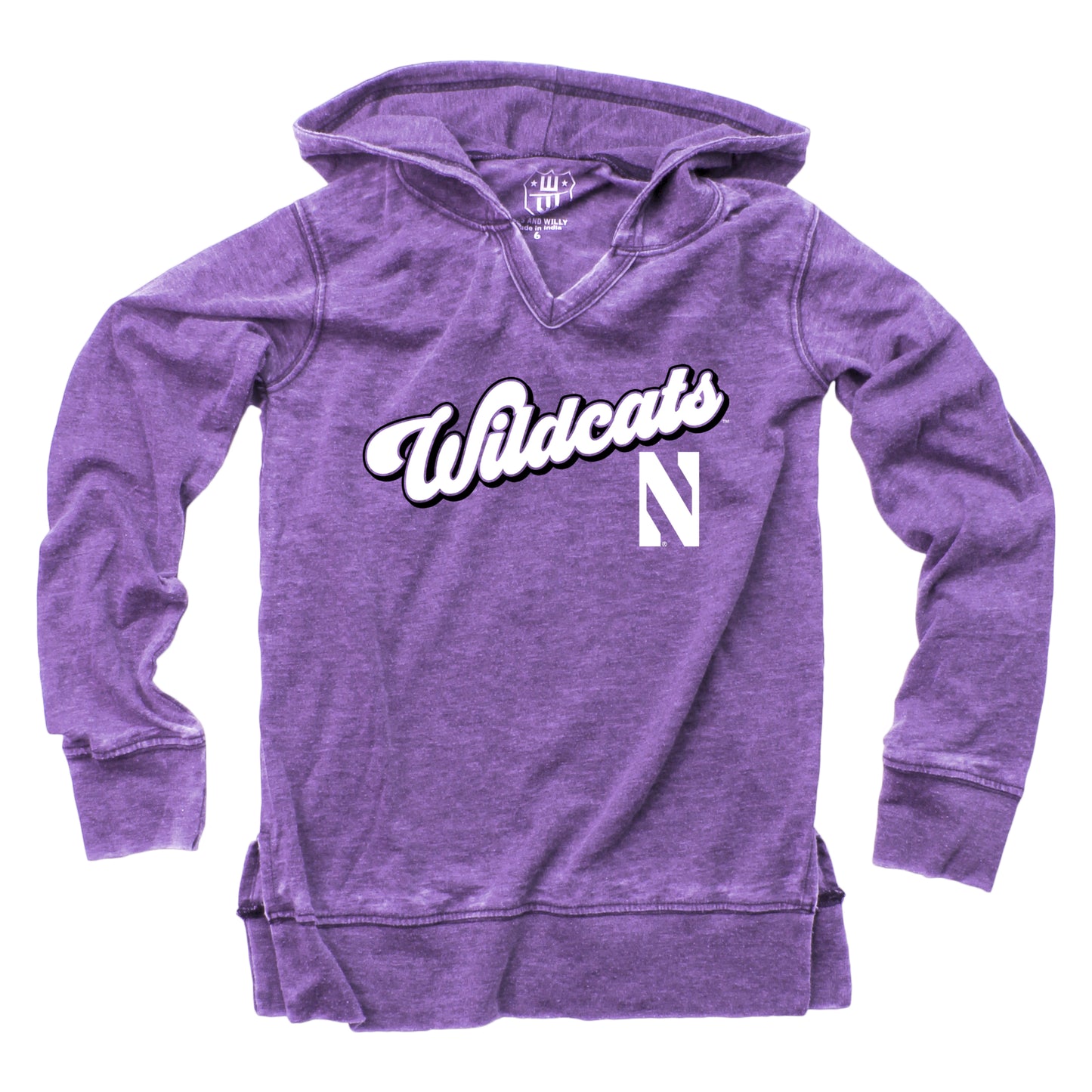 Northwestern Wildcats NCAA Girls VNeck Hoodie Tee