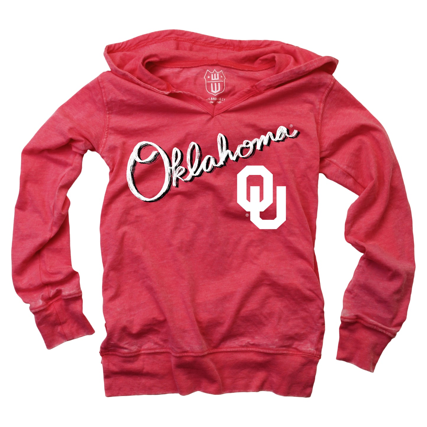 Oklahoma Sooners Girls VNeck Burnout Hoodie