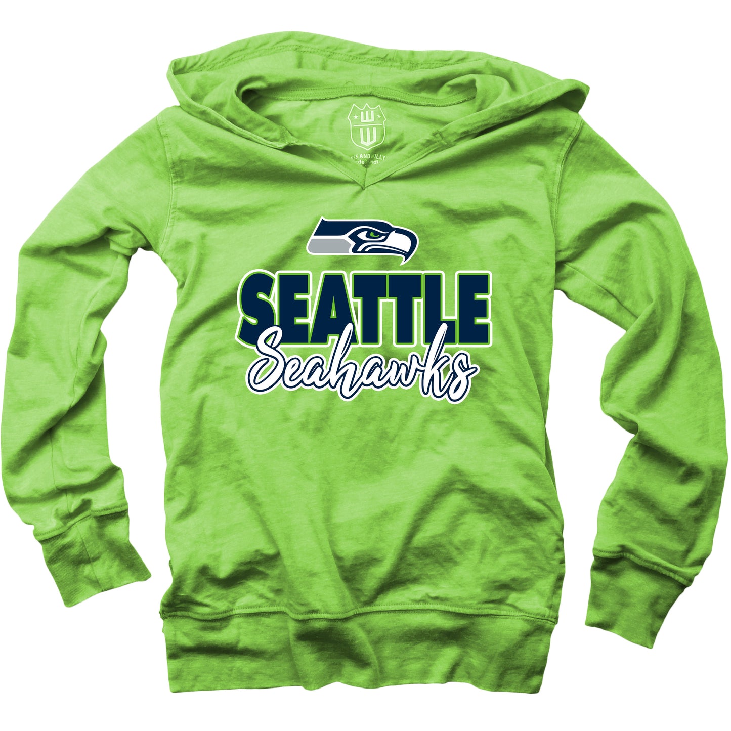 Seattle Seahawks NFL Youth Girls Burnout V-neck Hoodie