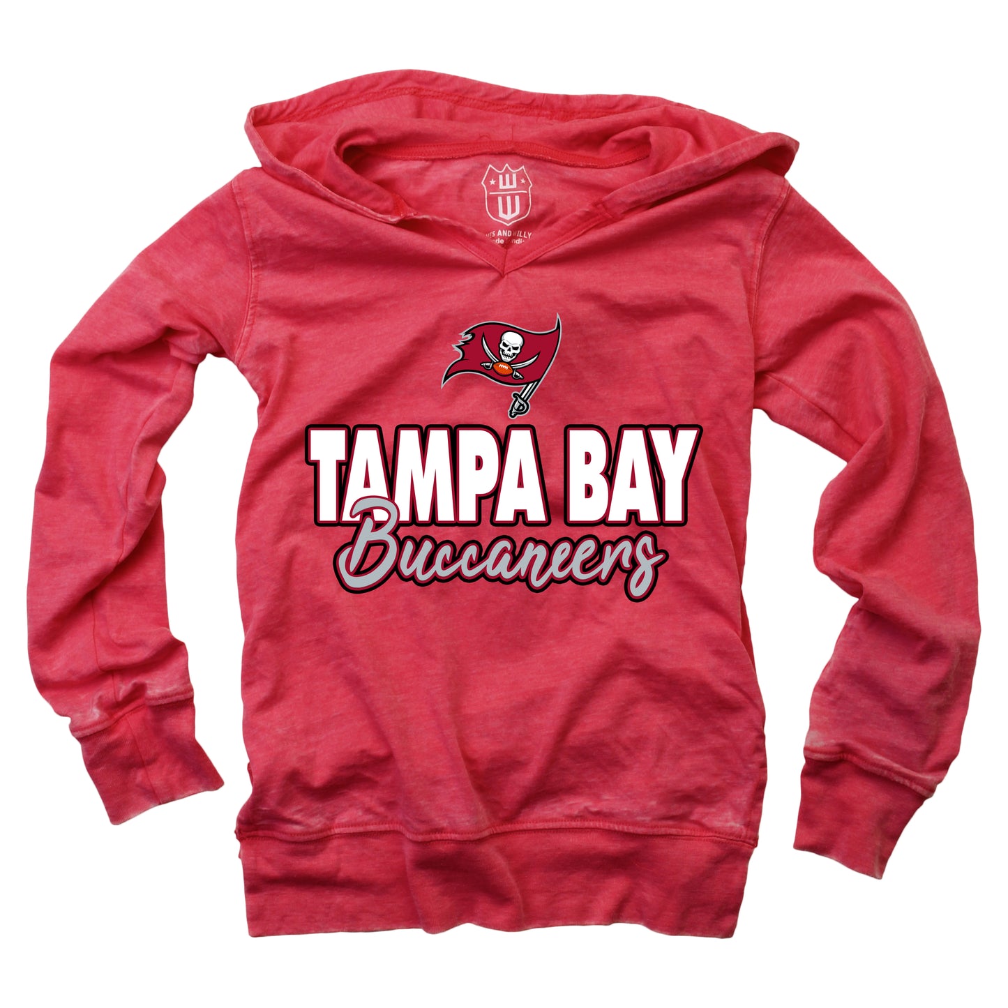 Tampa Bay Buccaneers NFL Youth Girls Burnout V-neck Hoodie
