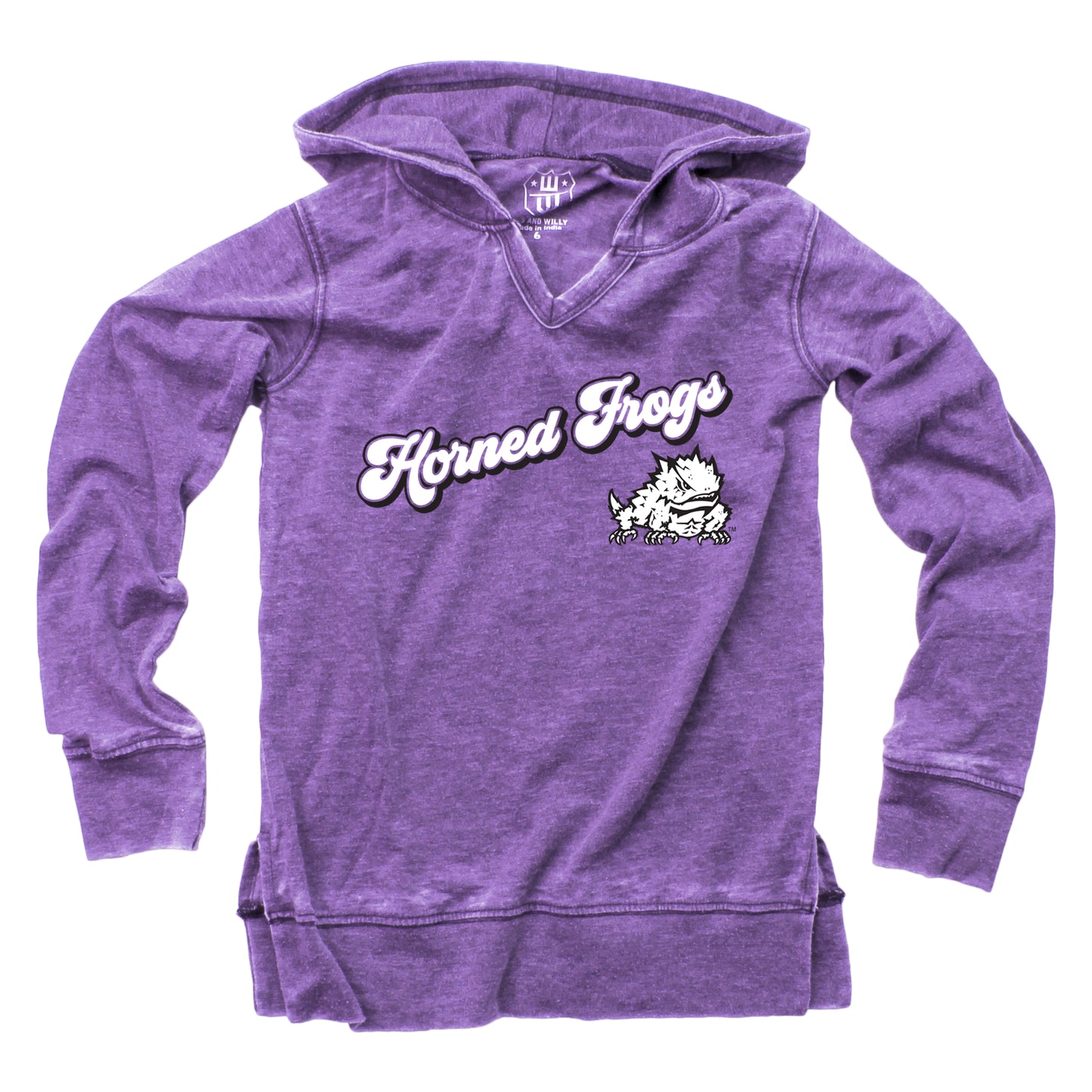 TCU Hornfrogs NCAA Girls VNeck Hoodie Tee