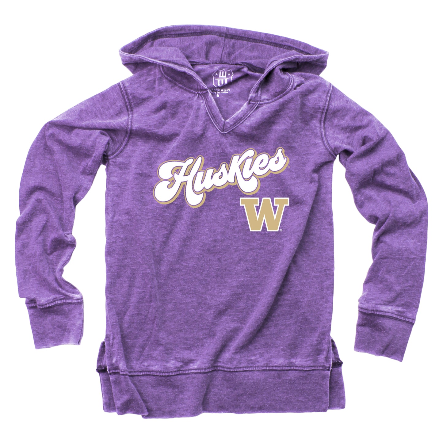 Washington Huskies NCAA Girls VNeck Hoodie Tee