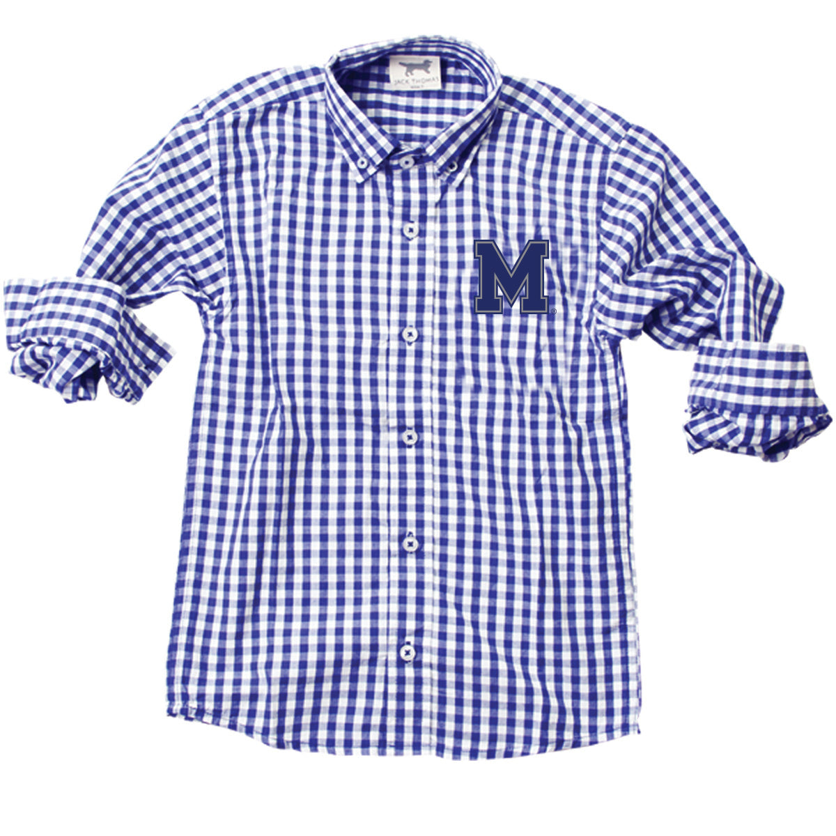 Memphis Tigers Youth Boys LS Gingham Shirt
