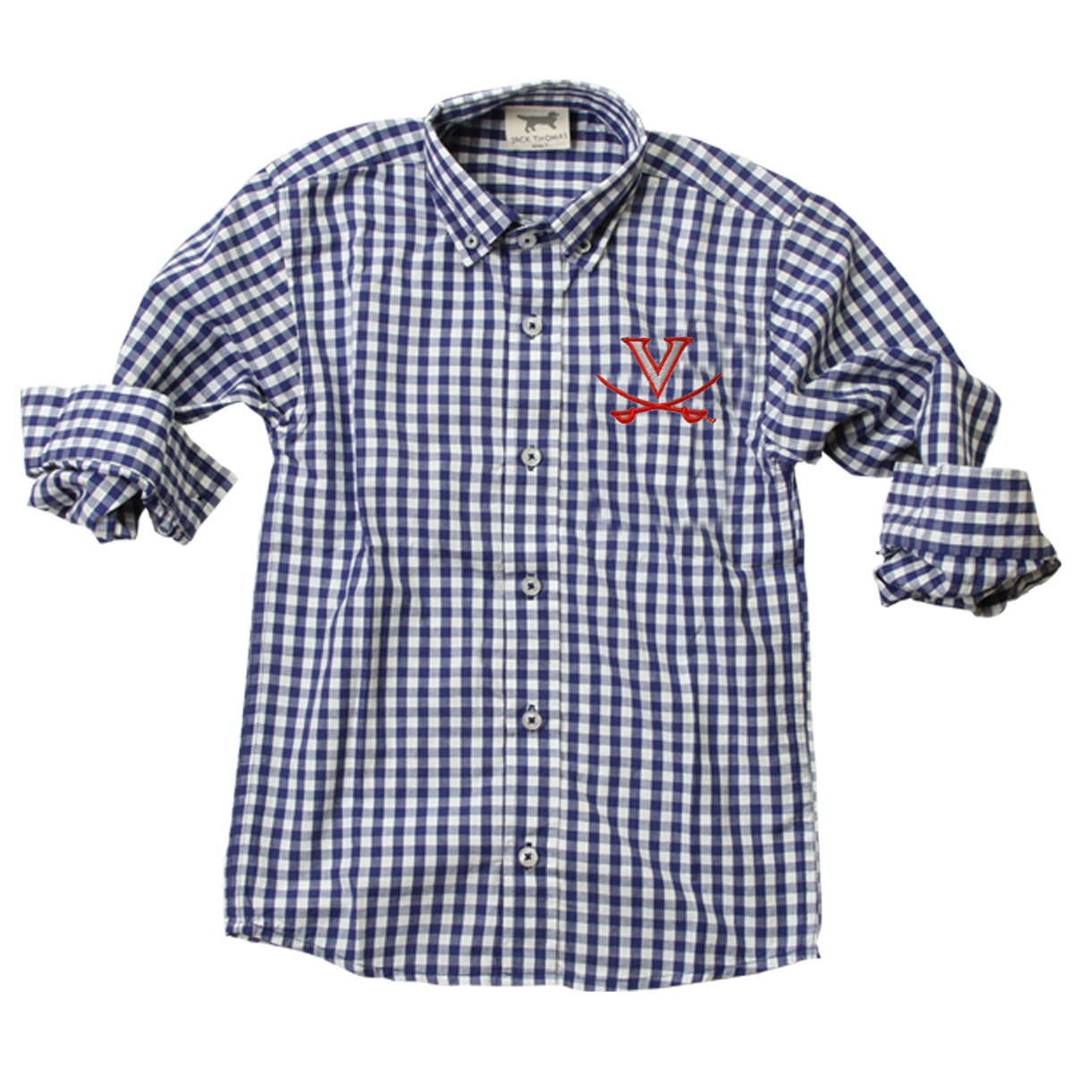 Virginia Cavaliers Youth Boys LS Gingham Shirt