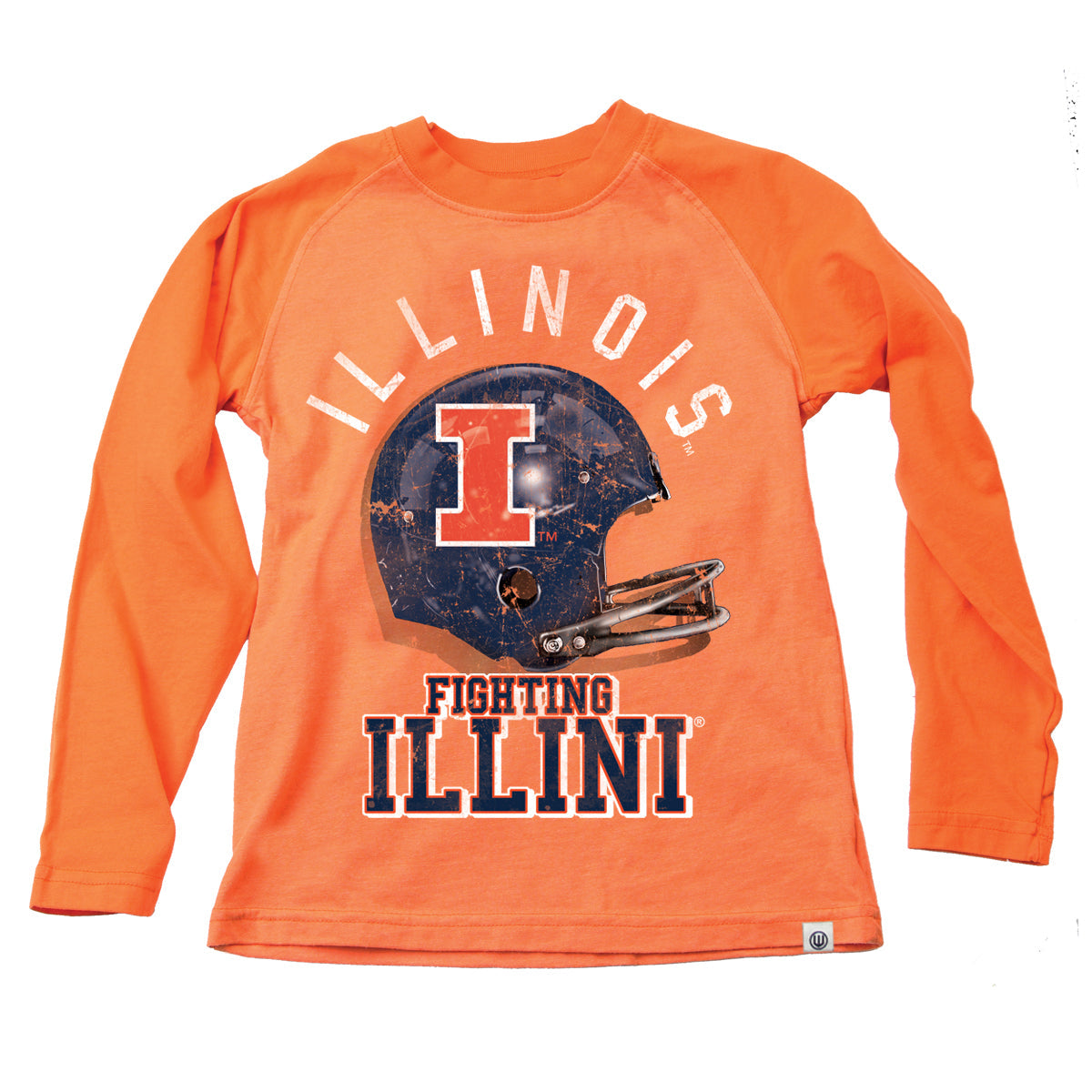 Illinois Fighting Illini Youth Boys Football Helmet Raglan
