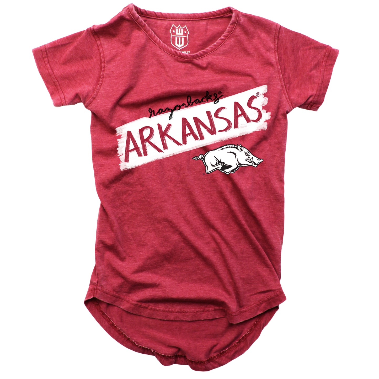 Arkansas Razorbacks NCAA Girls S/S Burnout Tee