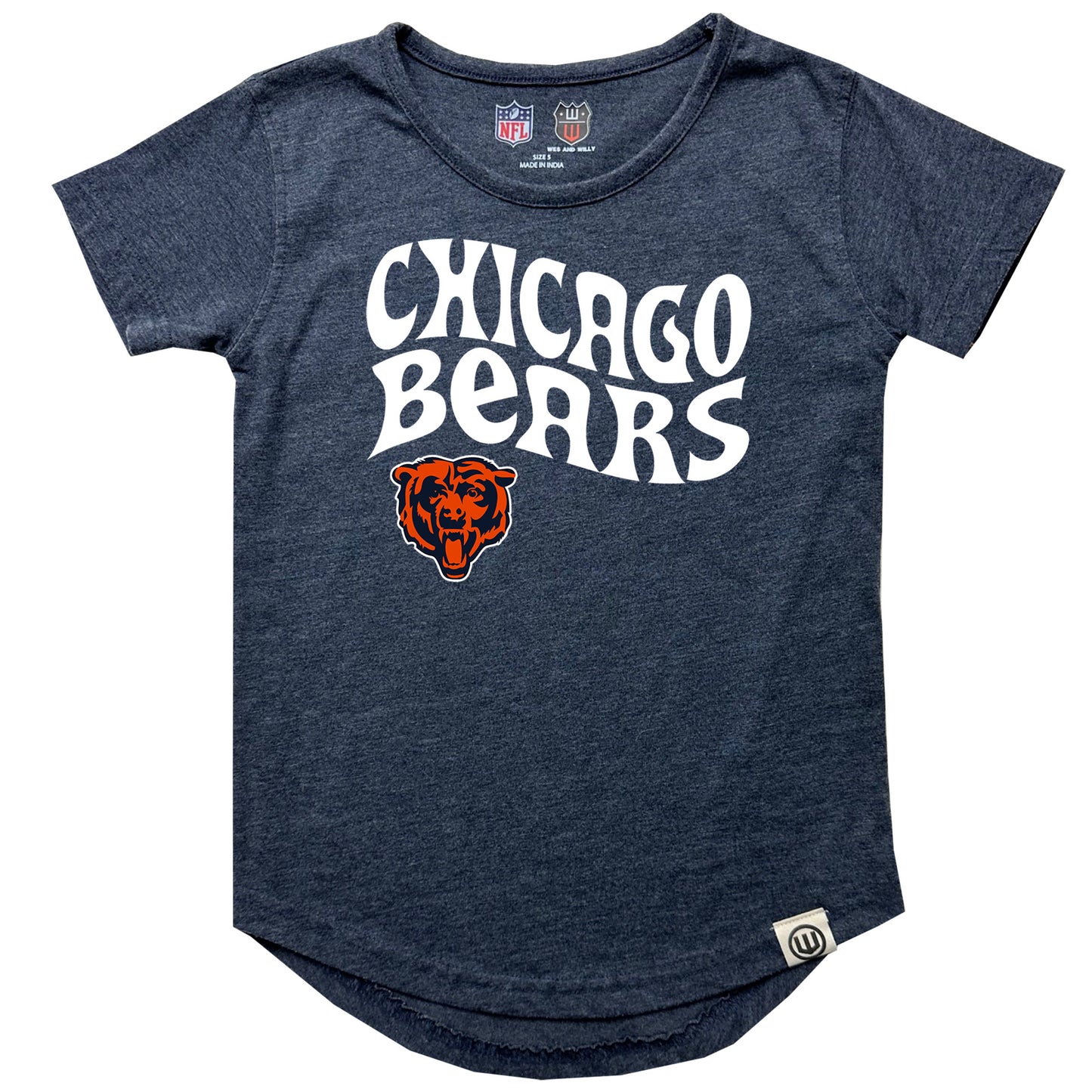 Chicago Bears NFL Girls SS Burn Out Tee Shirt