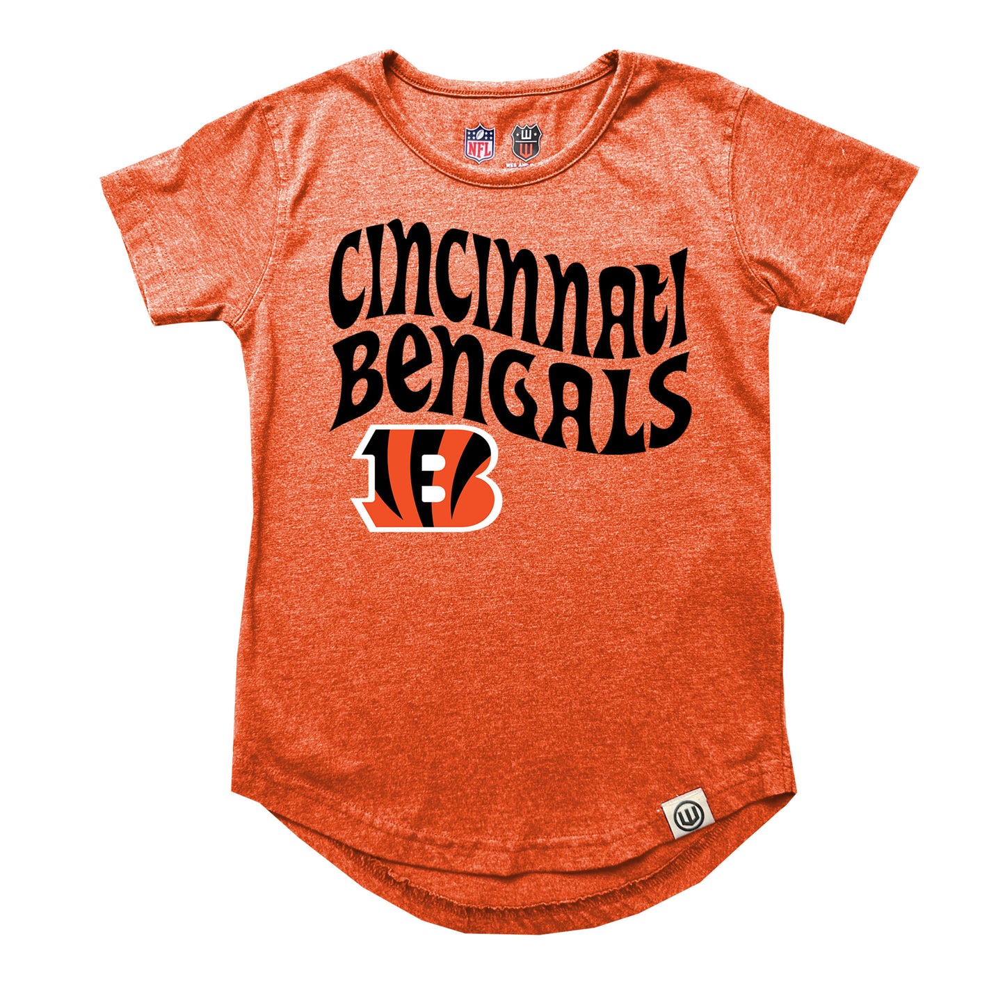 Cincinnati Bengals NFL Girls SS Burn Out Tee Shirt