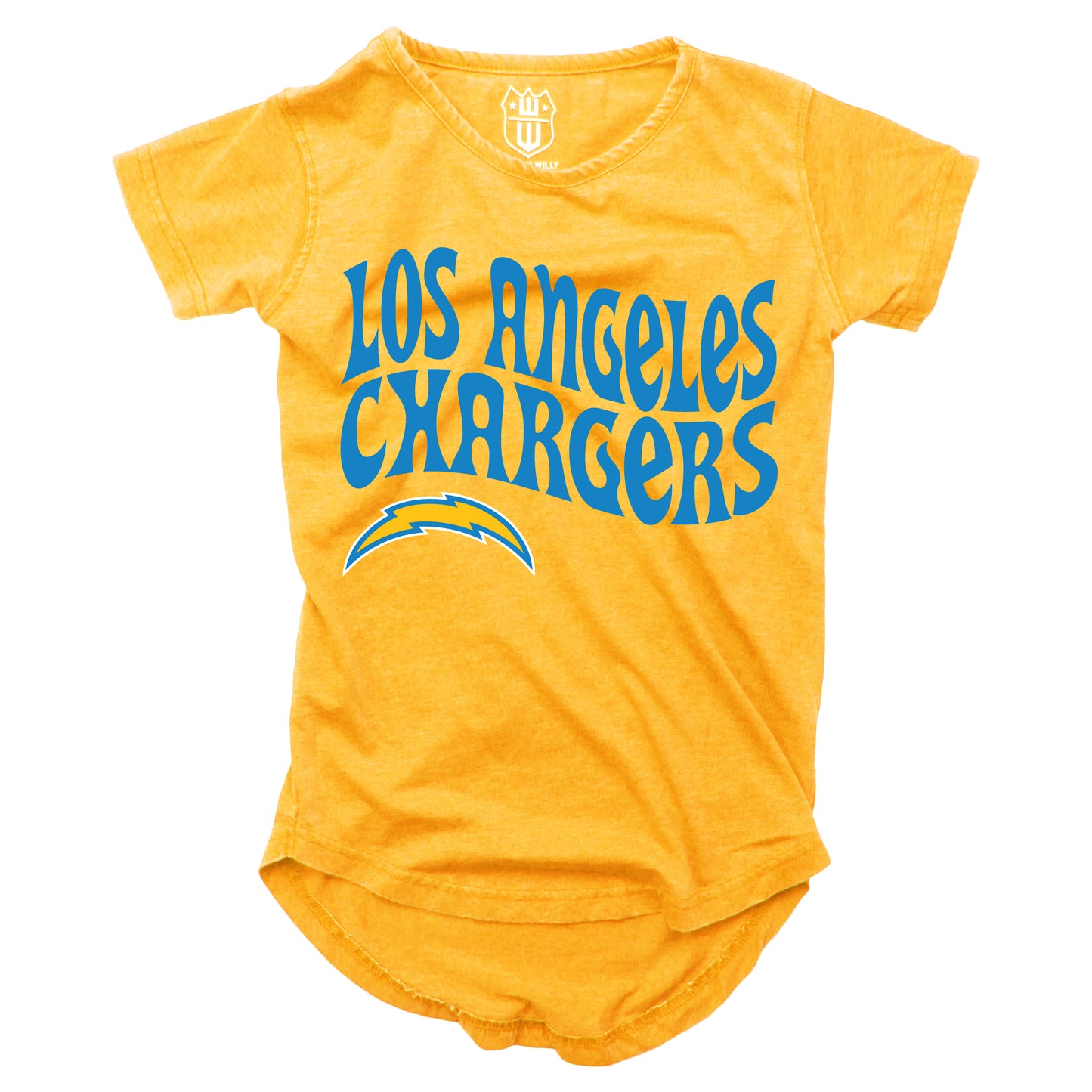 Los Angeles Chargers NFL Girls SS Burn Out Tee Shirt - Sunshine