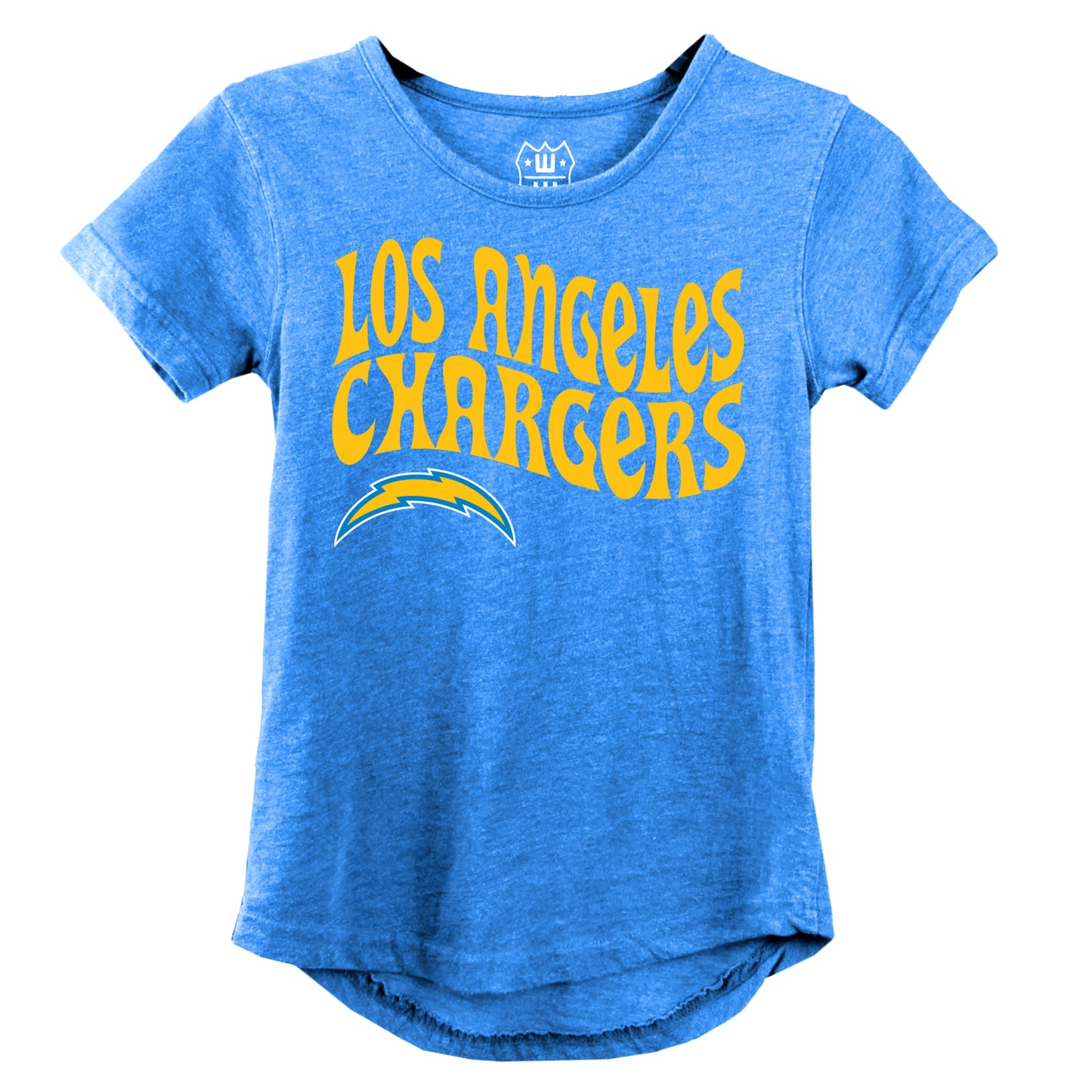Los Angeles Chargers NFL Girls SS Burn Out Tee Shirt - Rush Blue