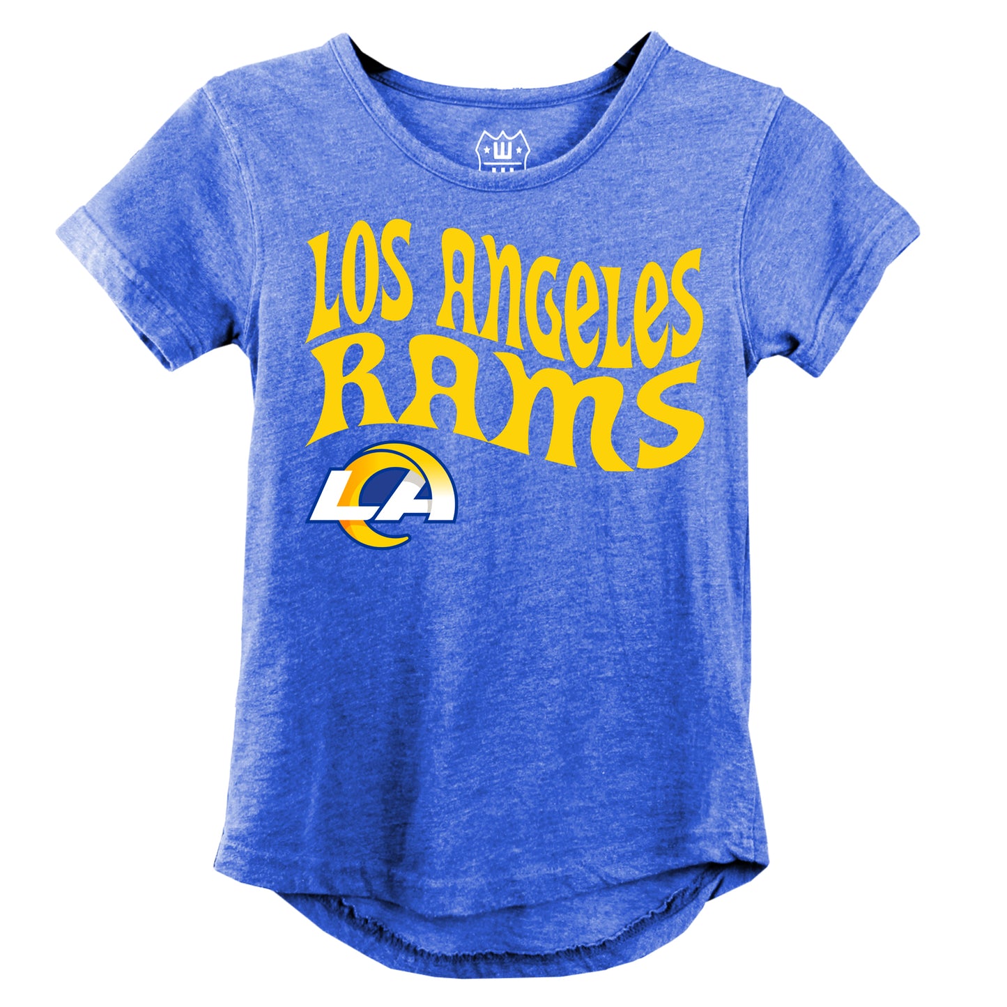 Los Angeles Rams NFL Girls SS Burn Out Tee Shirt - Rams Royal