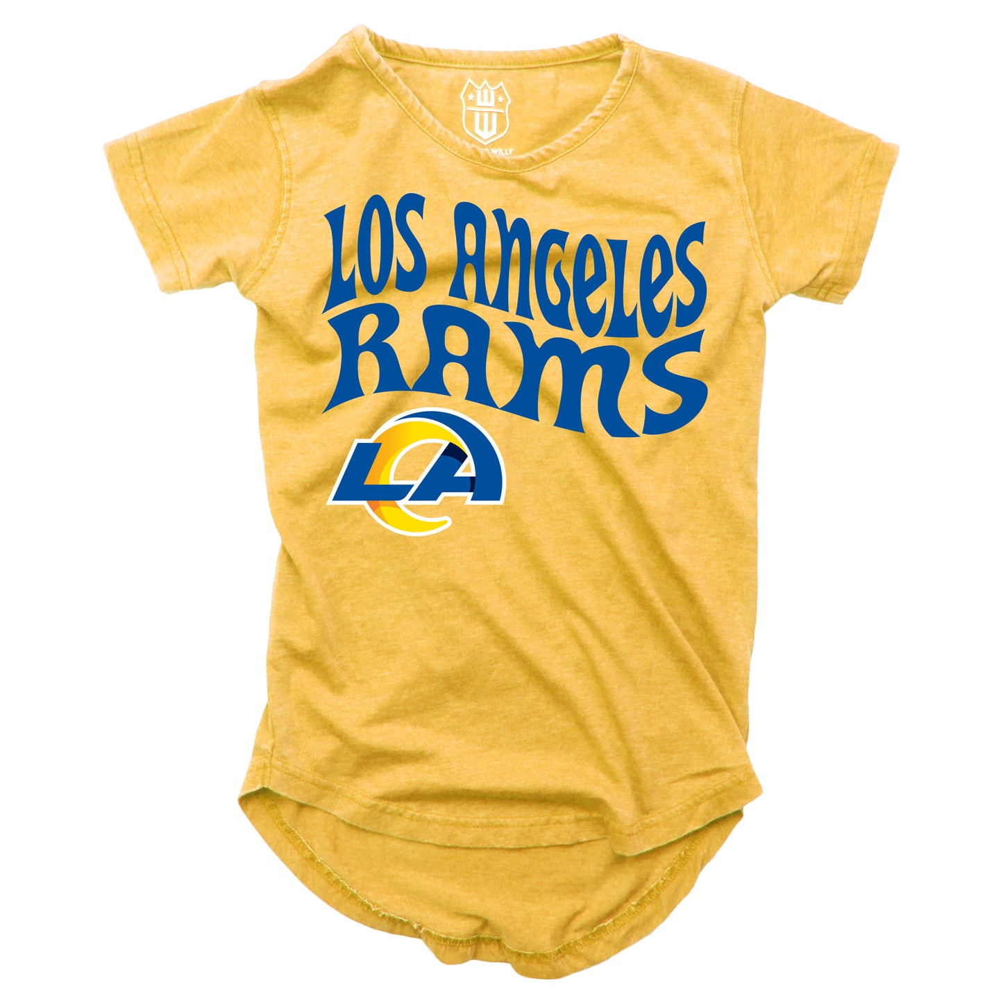 Los Angeles Rams NFL Girls SS Burn Out Tee Shirt - Rams Yellow