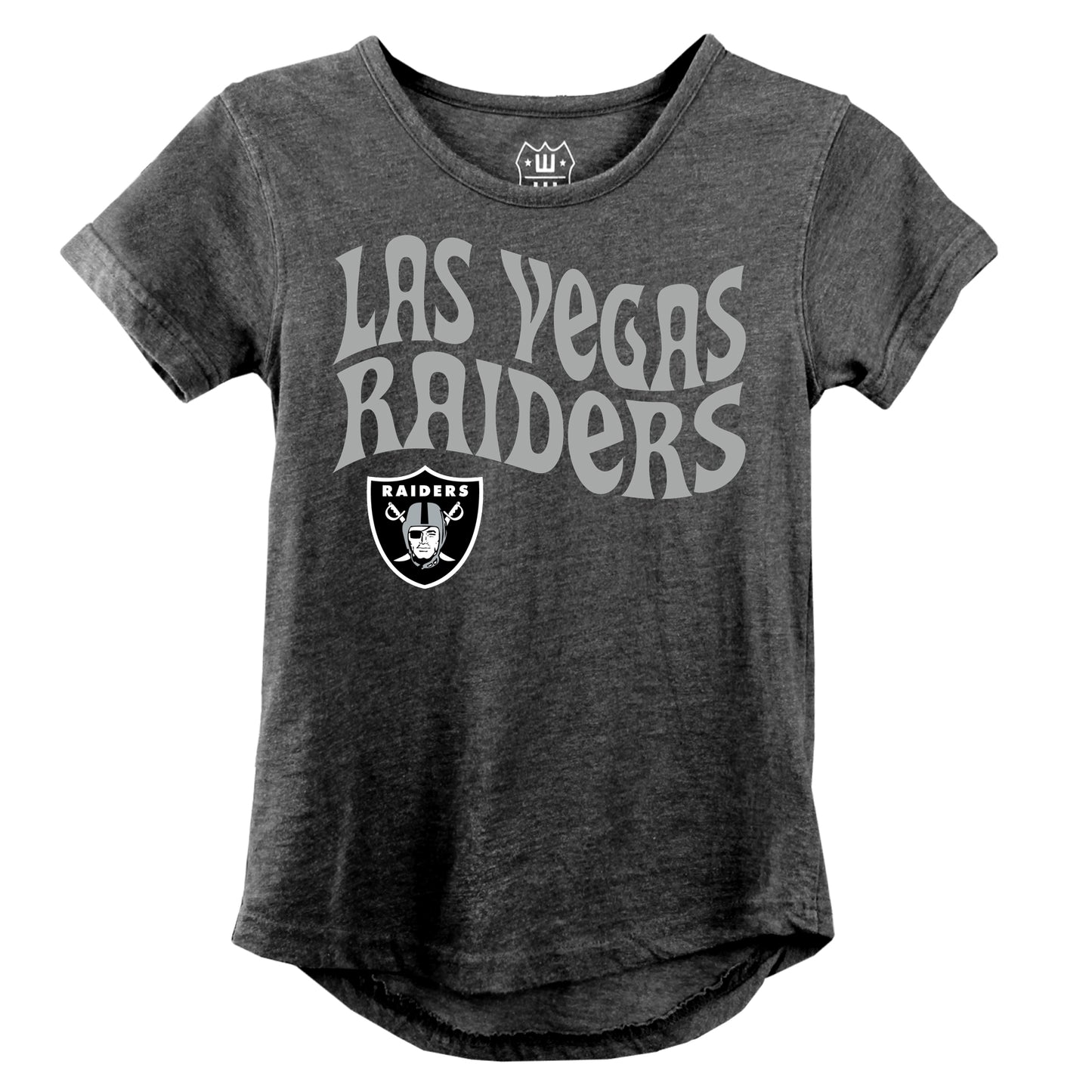 Las Vegas Raiders NFL Girls SS Burn Out Tee Shirt