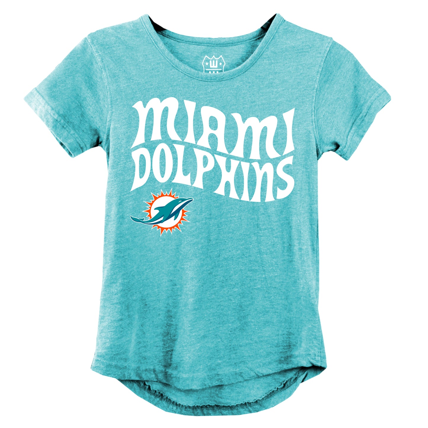 Miami Dolphins NFL Girls SS Burn Out Tee Shirt