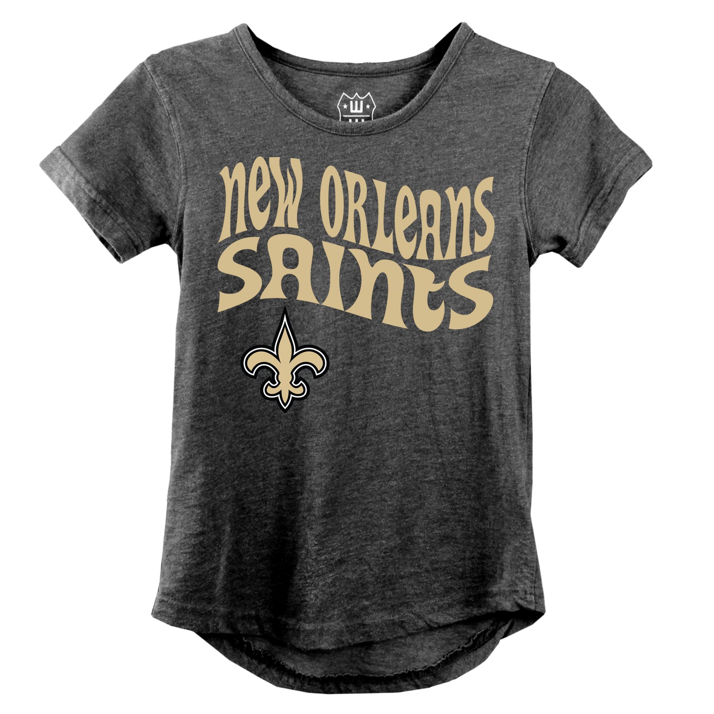 New Orlean Saints NFL Girls SS Burn Out Tee Shirt