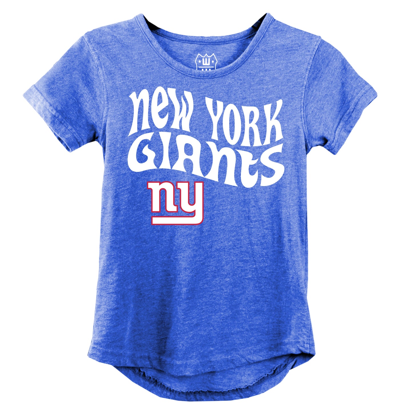 New York Giants NFL Girls SS Burn Out Tee Shirt