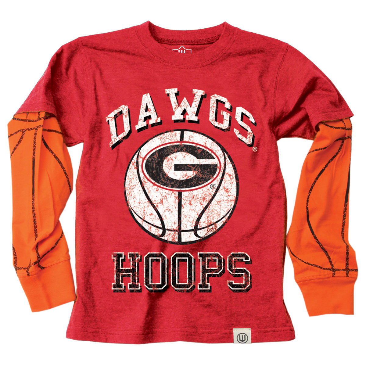 Georgia Bulldogs Youth Boys Basketball Sleeve Tee