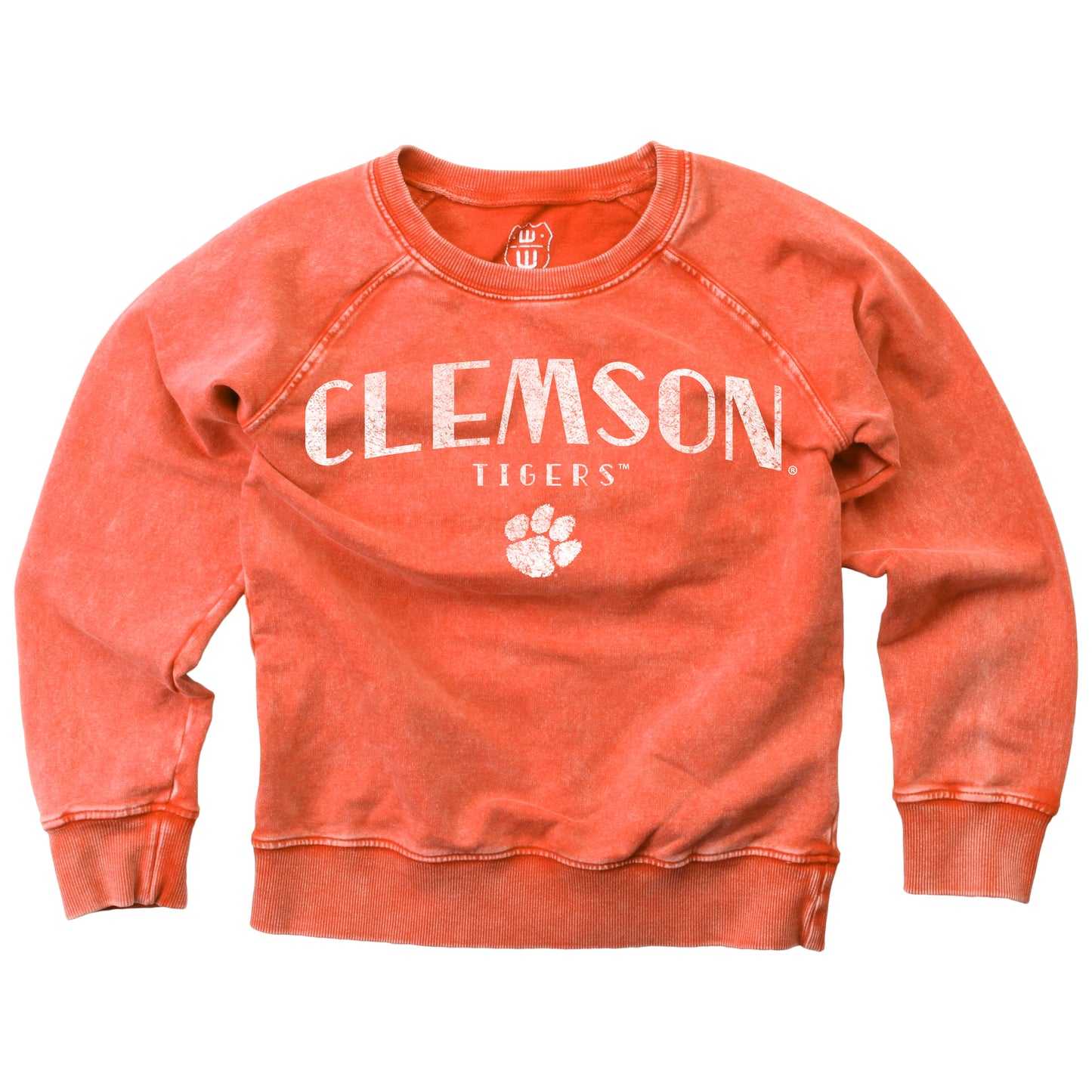 Clemson Tigers Youth Faded Fleece Crew