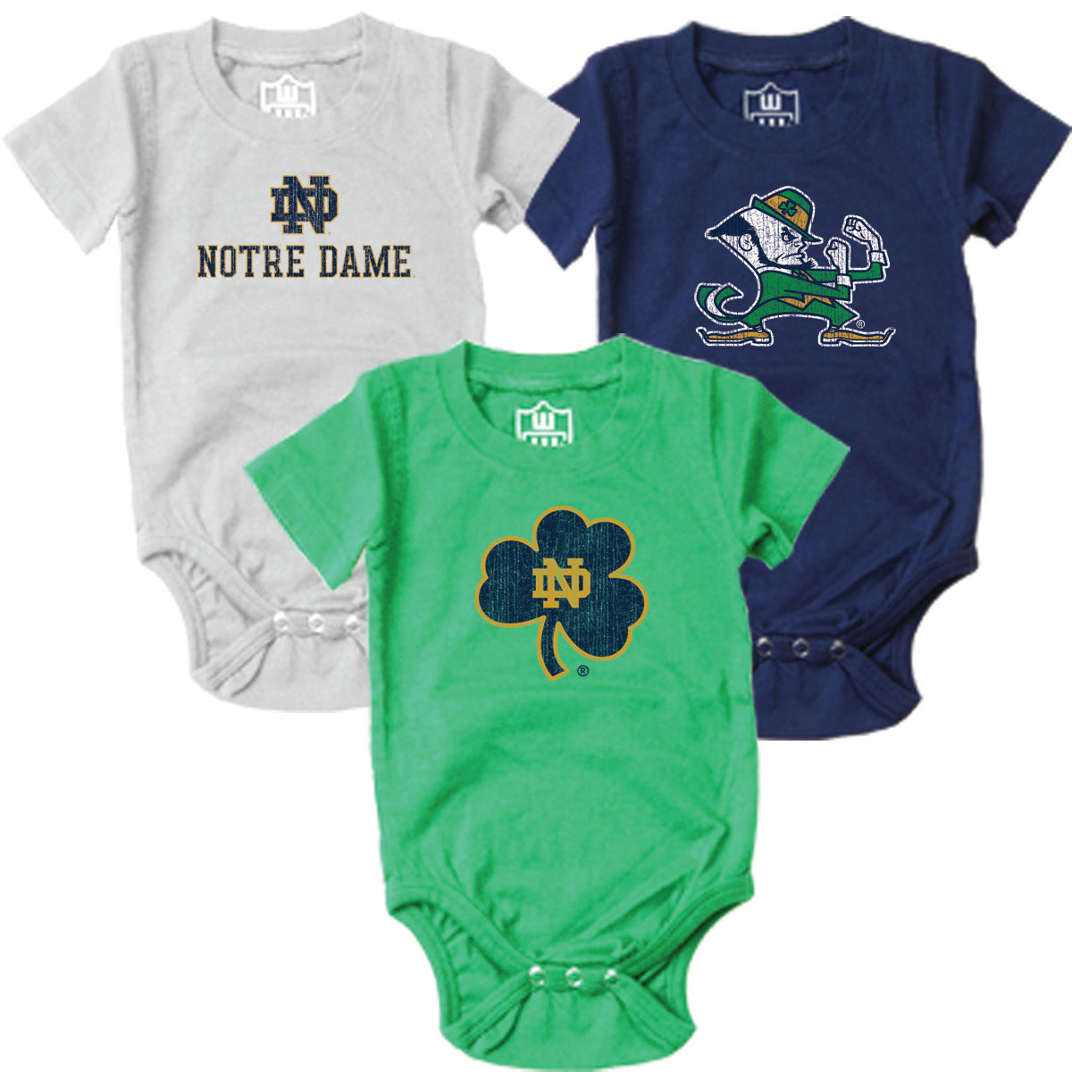 Notre Dame Fighting Irish Infant SS Hopper 3 Pack
