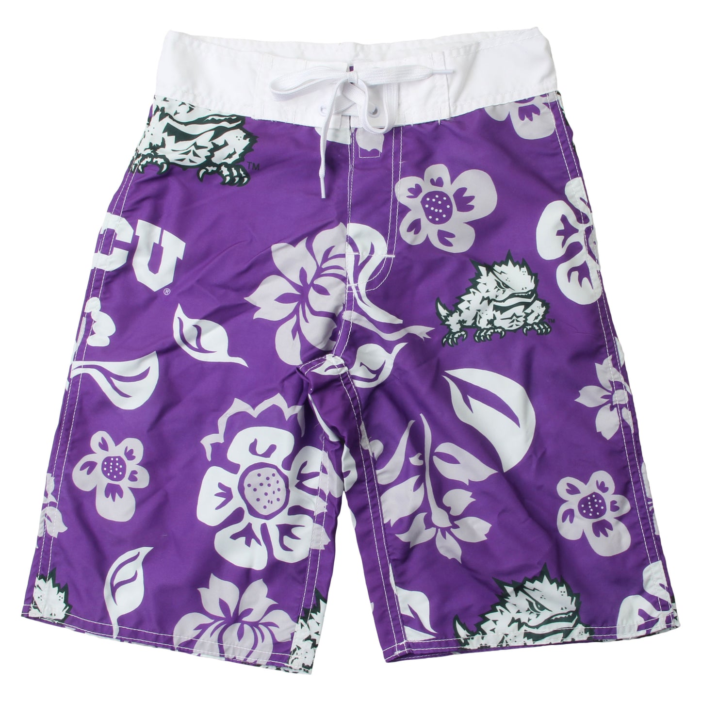 TCU Horned Frogs Youth Boys Floral Board Shorts