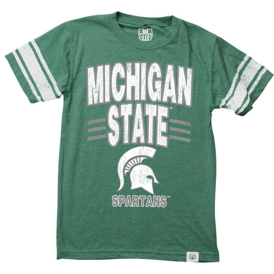 Michigan State Spartans  Youth Sleeve Stripe Tee