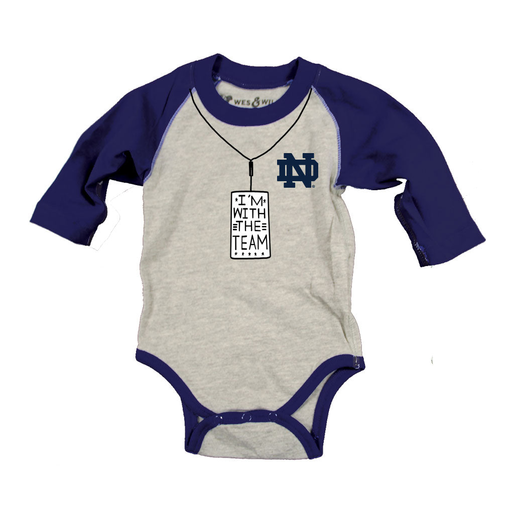 Notre Dame Fighting Irish Infant LS Raglan Hopper