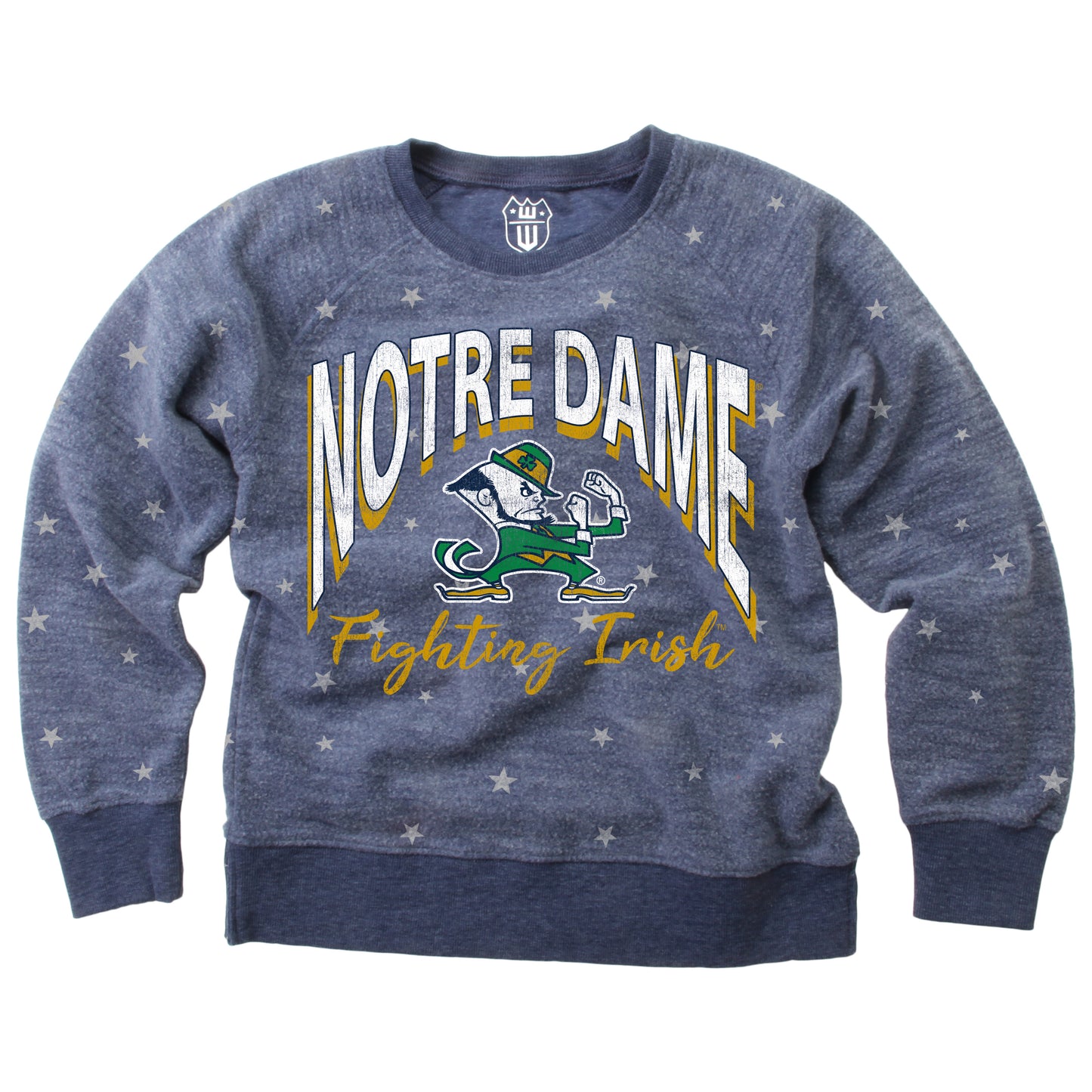 Notre Dame Fighting Irish Youth Girls Shimmer Star Fleece Top