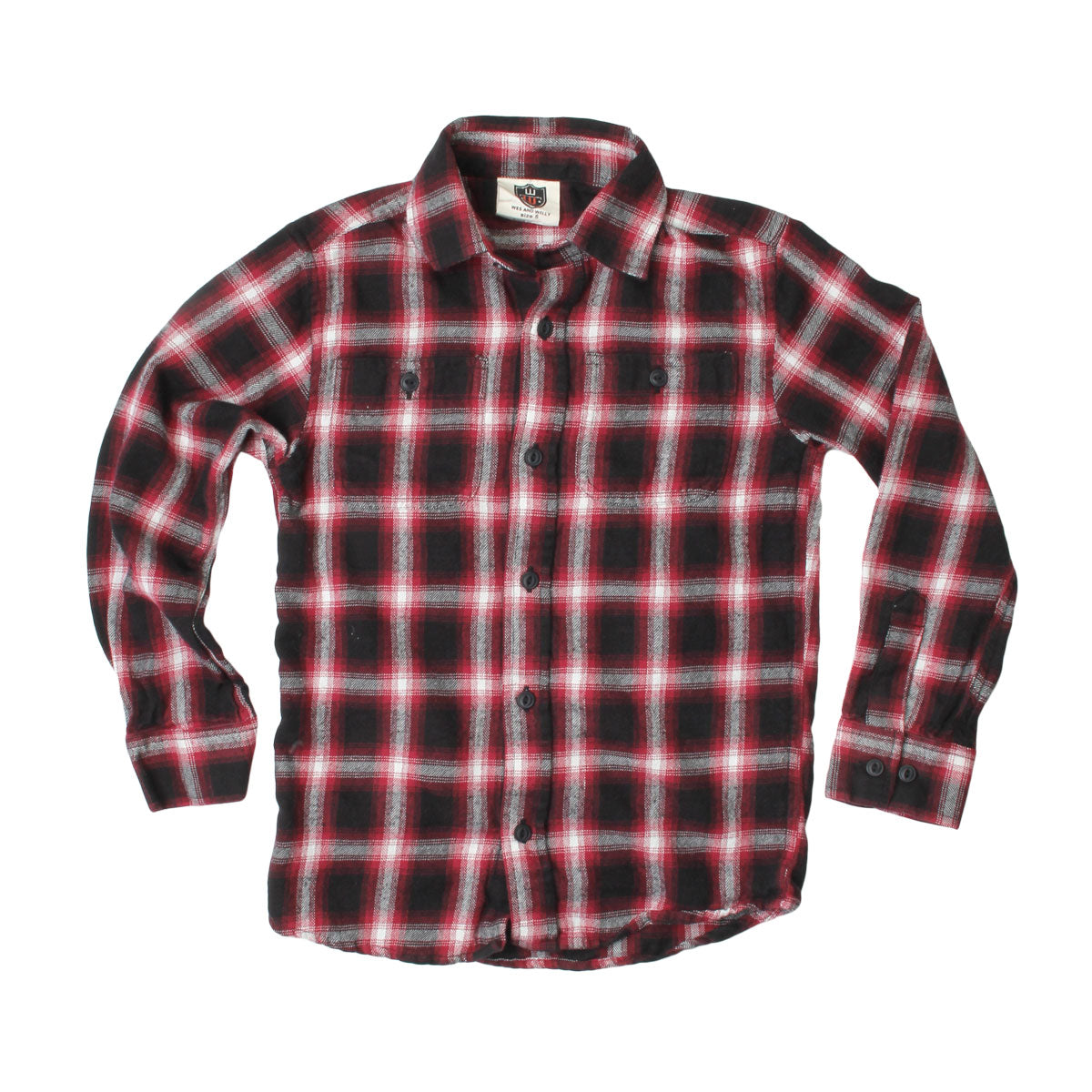 Youth Boys Wine Plaid Shirt
