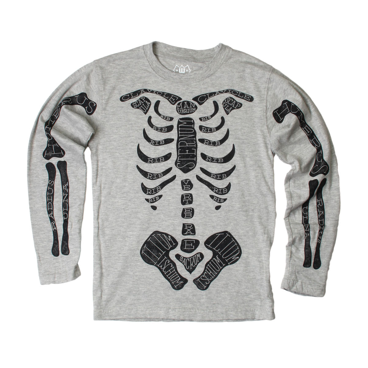 Youth Boys Heather Skel-educate Long Sleeve Tee