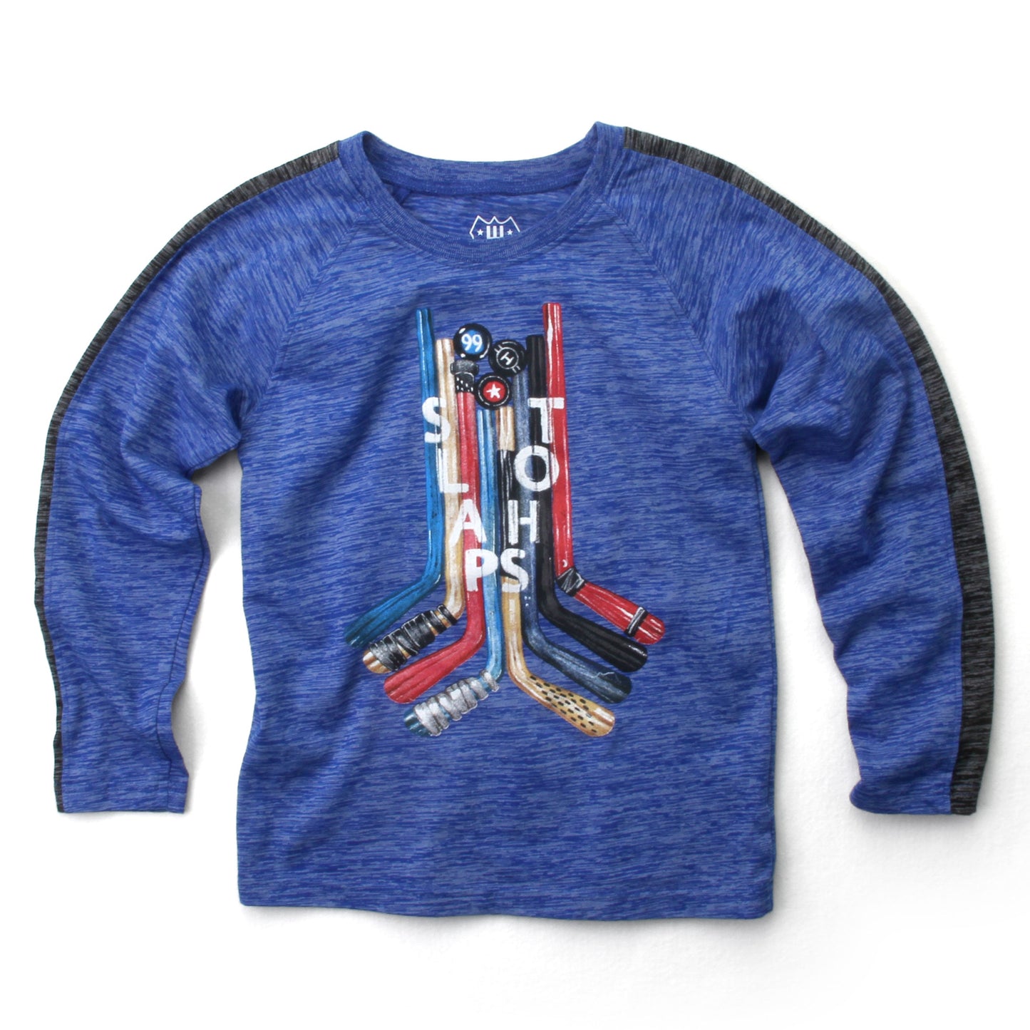Youth Boys Cloudy Yarn Slap Shot Hockey LS Tee