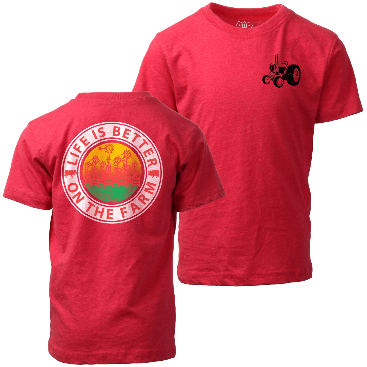 Youth Boys F/B Life Better SS Tee - Cherry