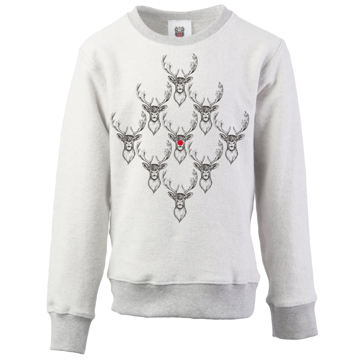 Youth Boys Reindeer Reverse Fleece Crew
