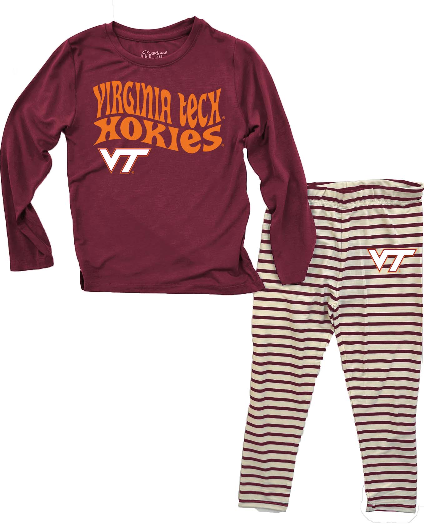 Virginia Tech Hokies Infant LS Top and Stripe Capri Set