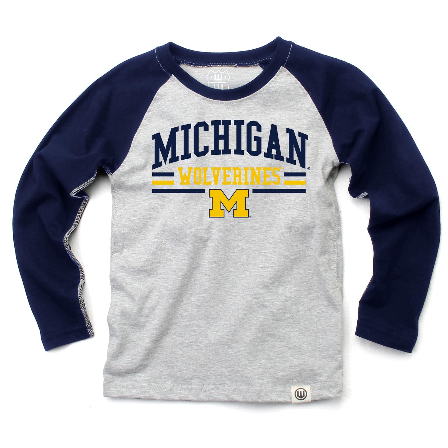 Michigan Wolverines NCAA Kids LS Raglan Tee