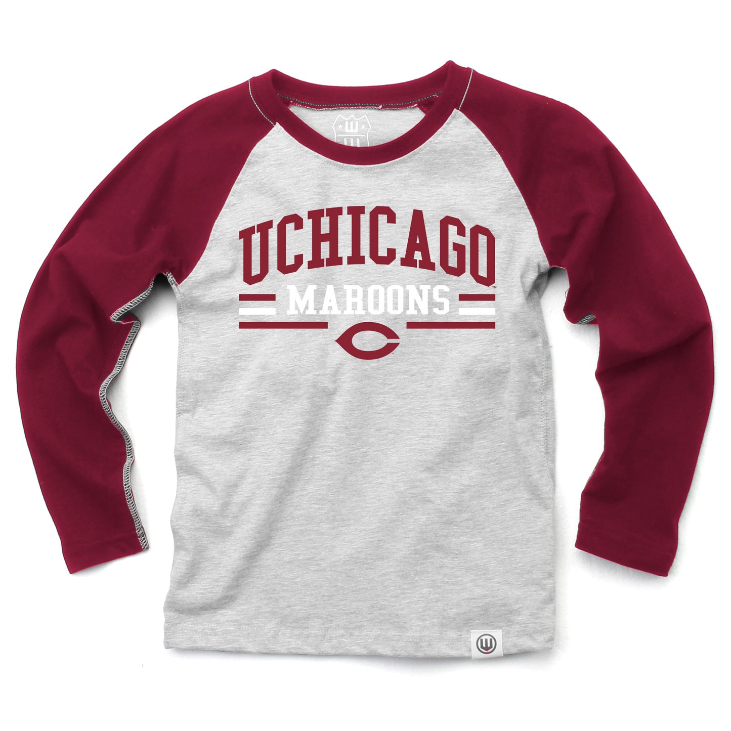 Univ of Chicago Maroons NCAA Kids LS Raglan Tee