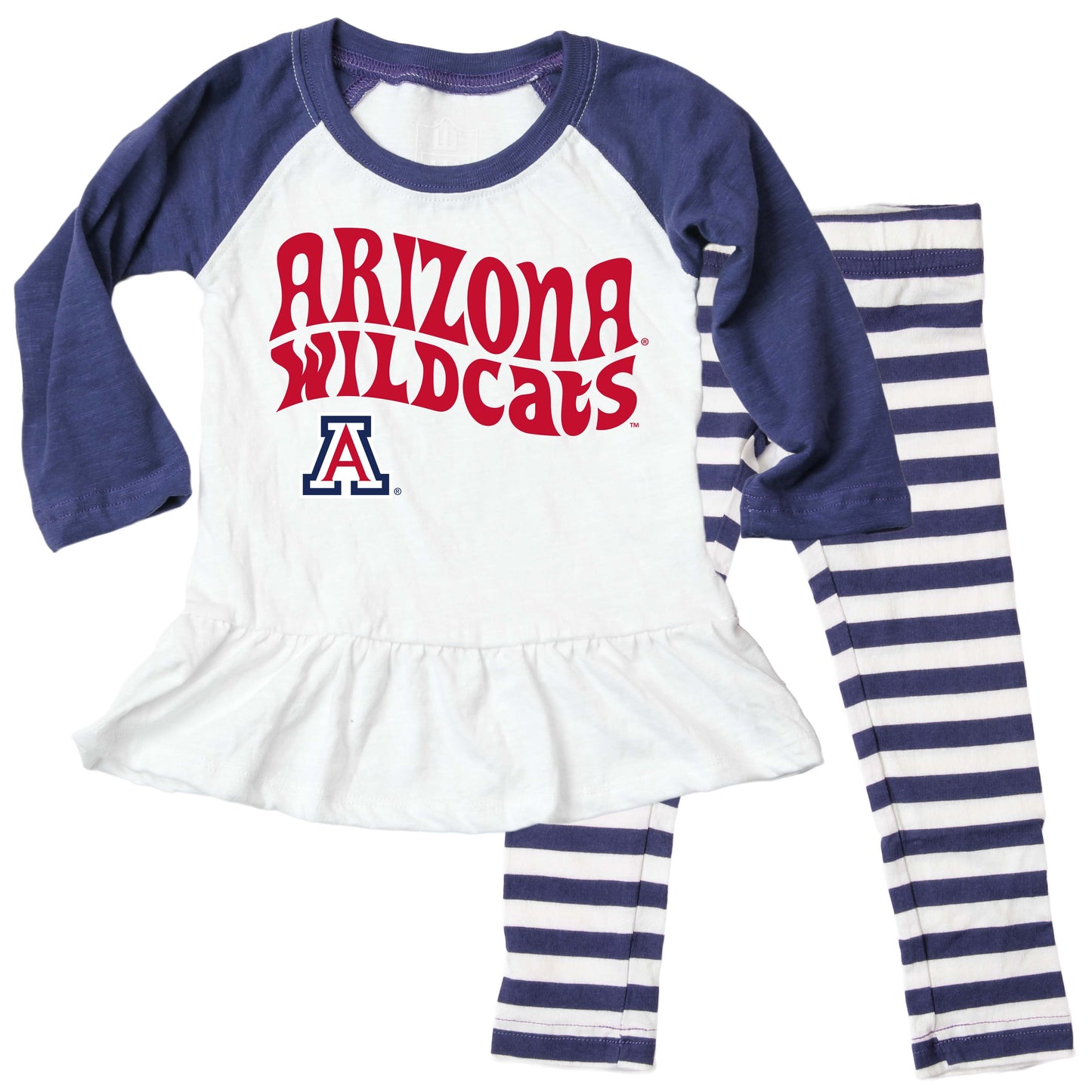 Arizona Wildcats NCAA Infant Girls Ruffle Raglan Set