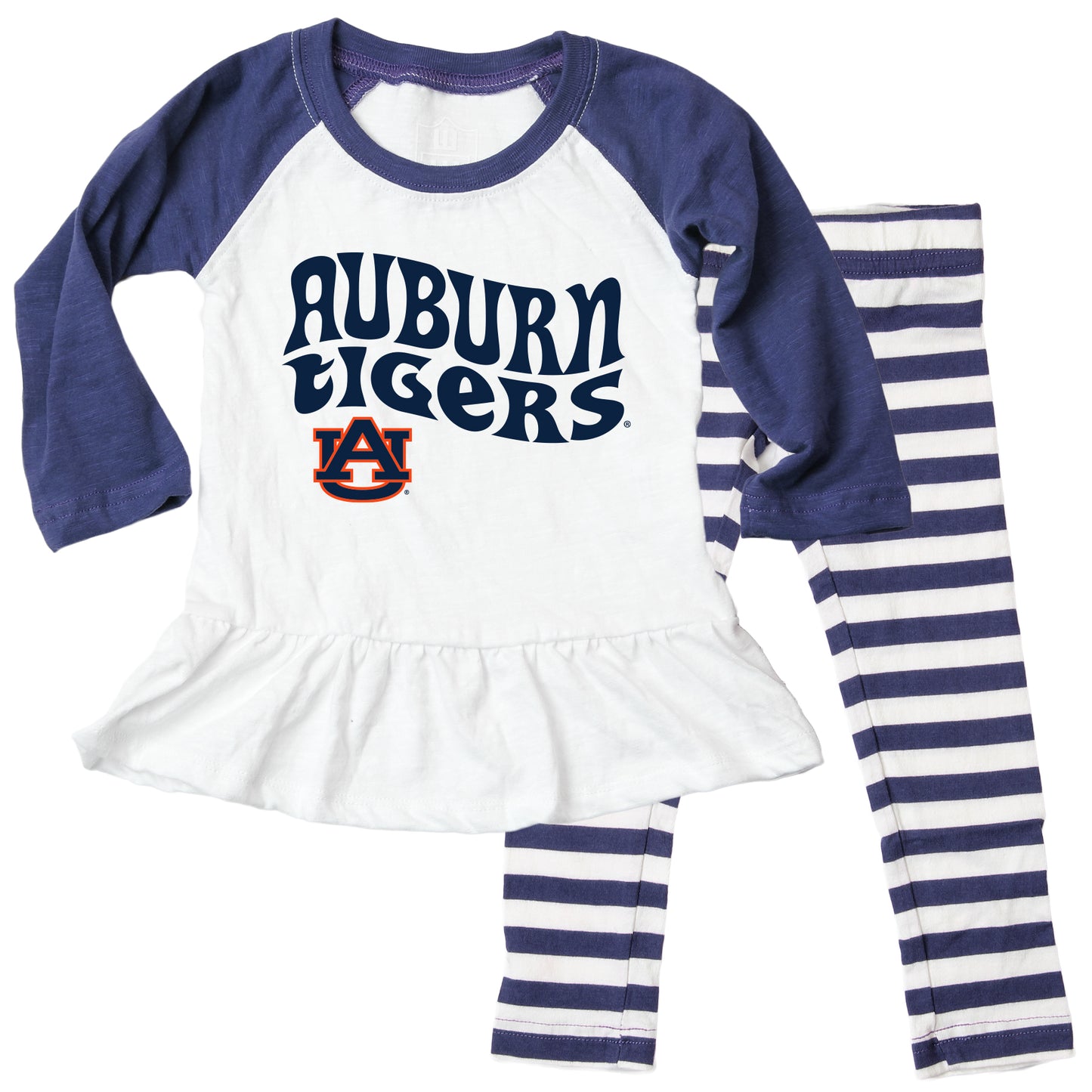 Auburn Tigers NCAA Infant Girls Ruffle Raglan Set