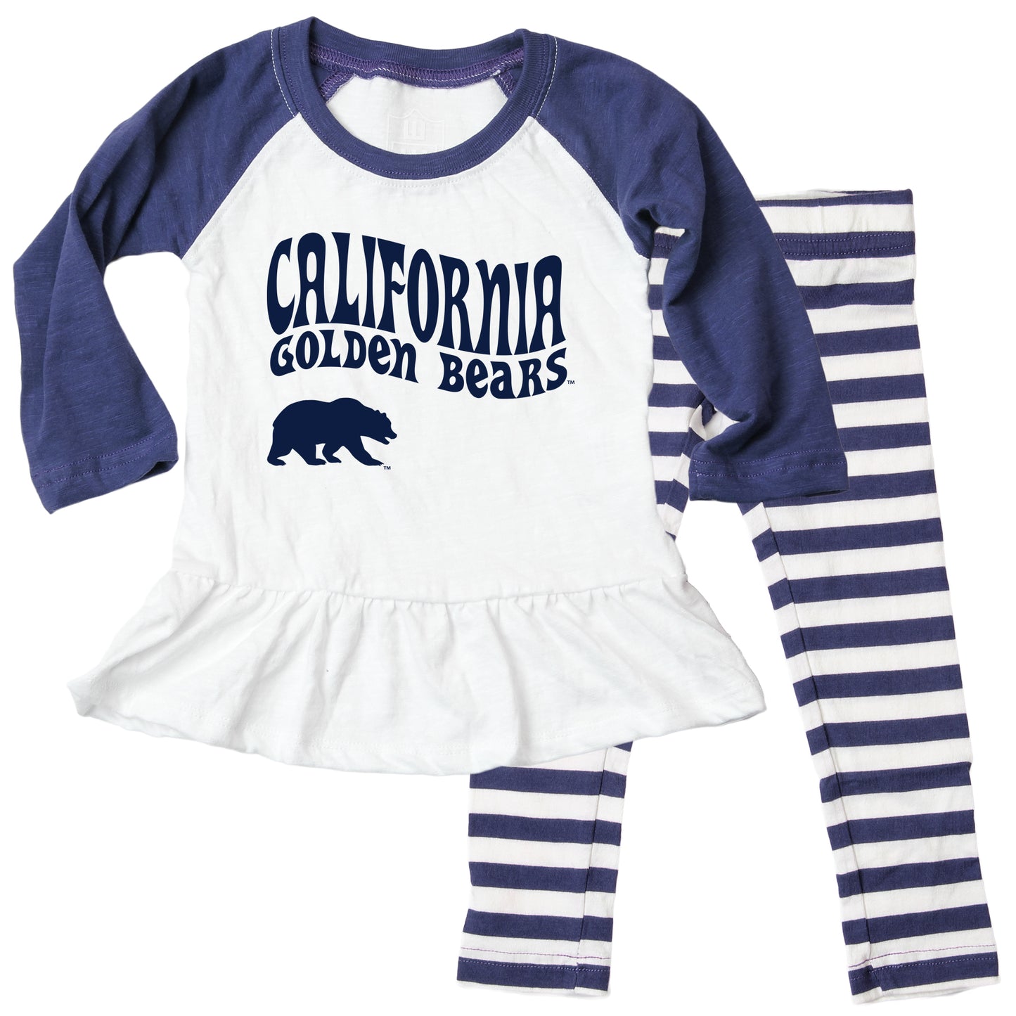 CAL Golden Bears NCAA Infant Girls Ruffle Raglan Set
