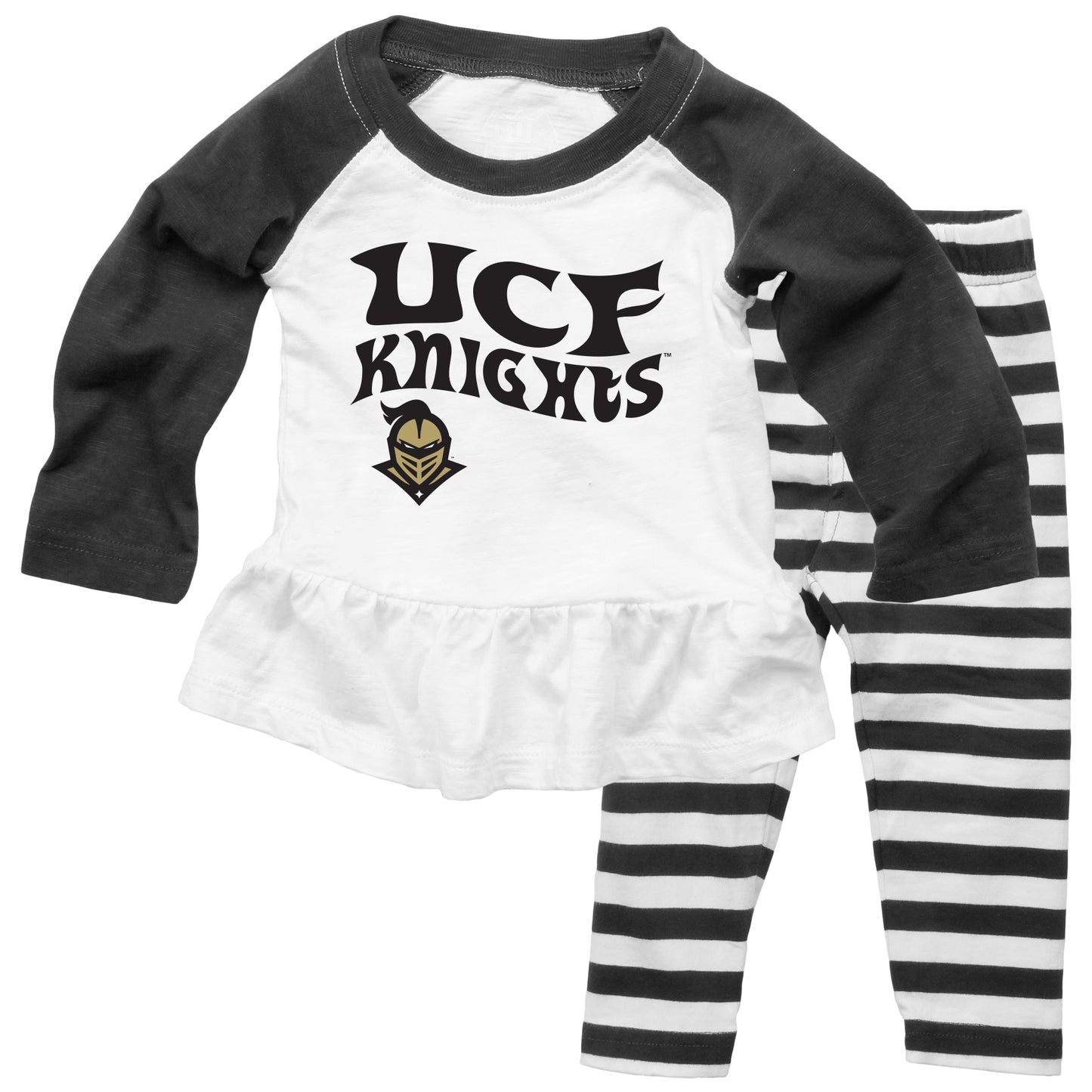 UCF Knights NCAA Infant Girls Ruffle Raglan Set