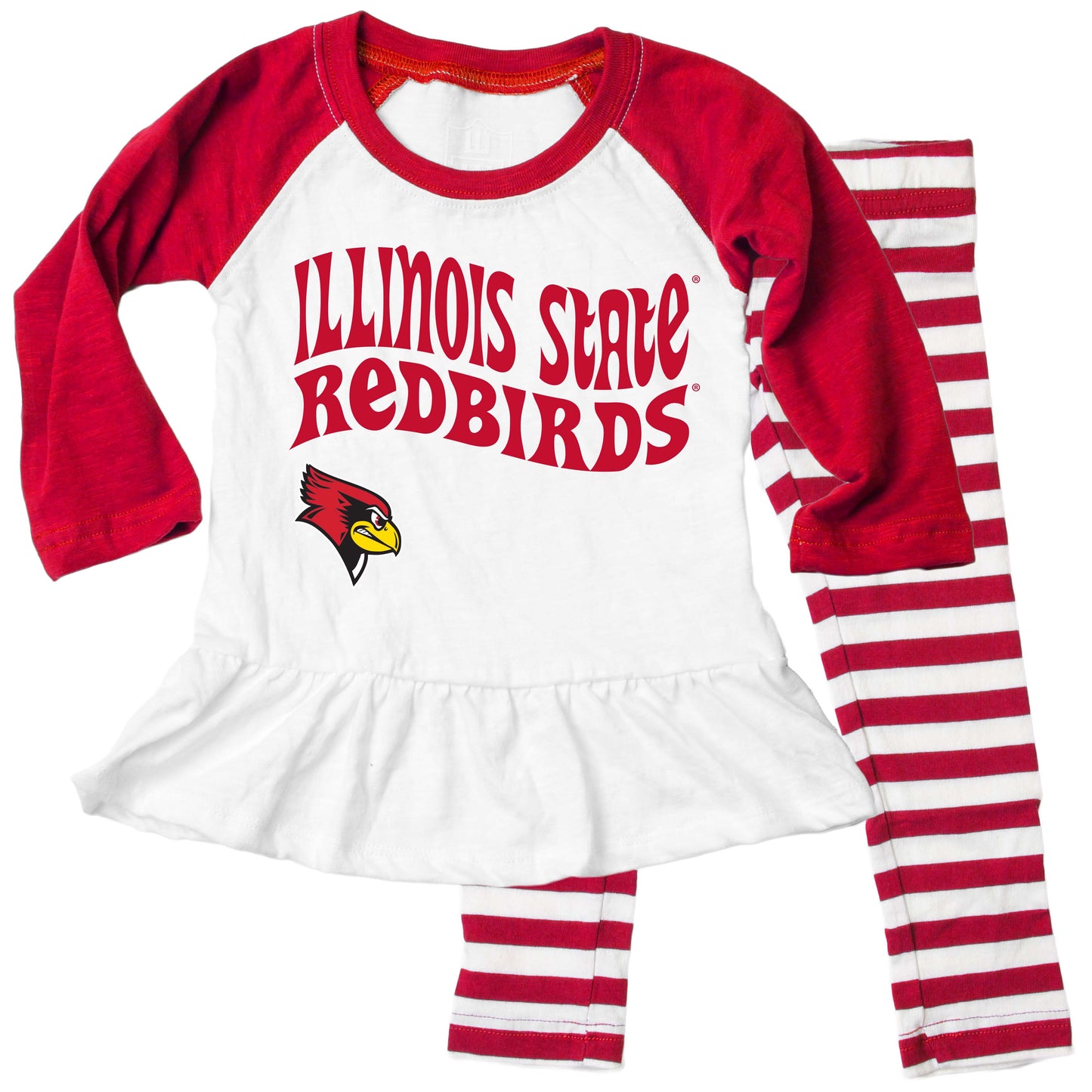 Illinois State Redbirds NCAA Infant Girls Ruffle Raglan Set