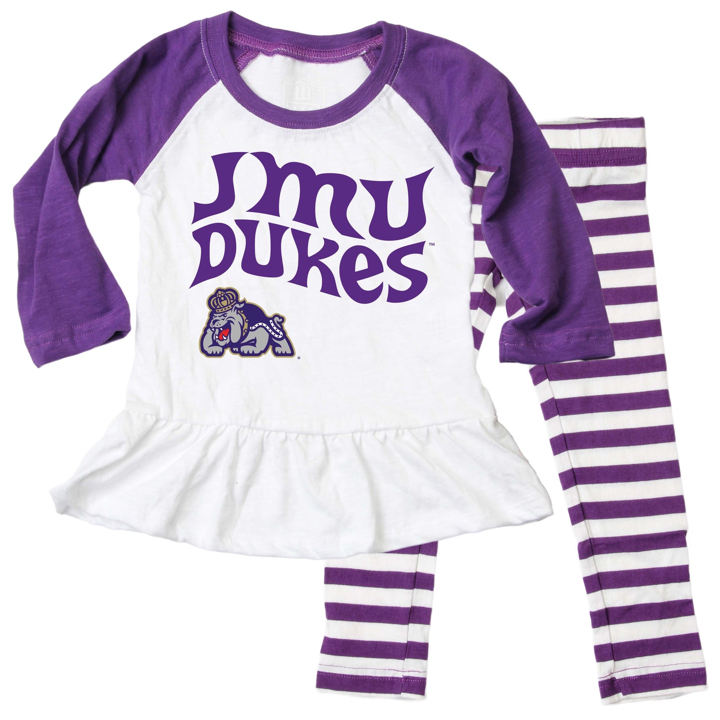 James Madison Dukes NCAA Infant Girls Ruffle Raglan Set