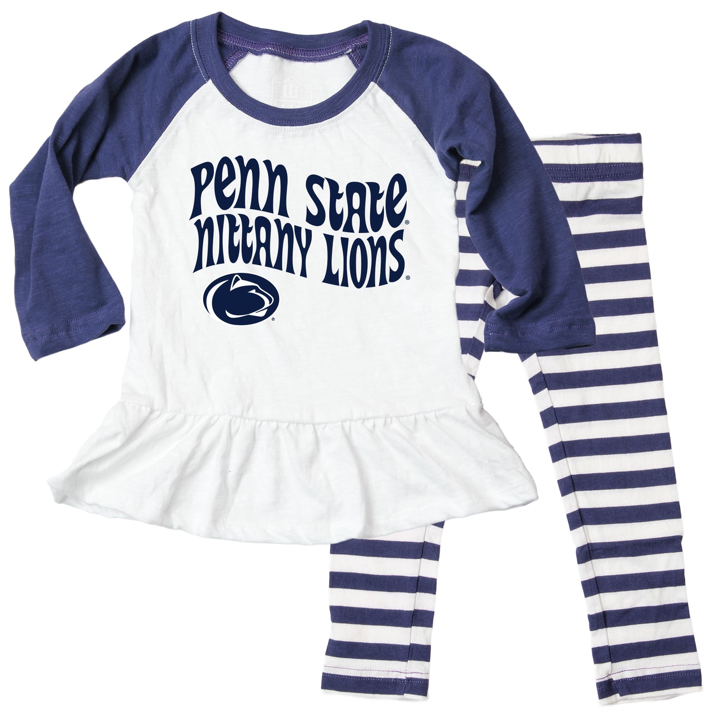 Penn State Nittany Lions NCAA Infant Girls Ruffle Raglan Set