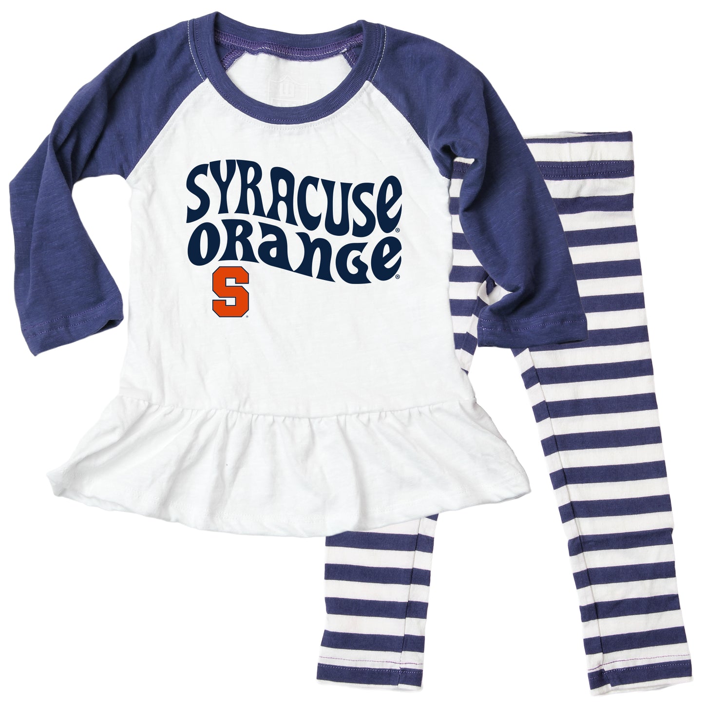 Syracuse Orange NCAA Infant Girls Ruffle Raglan Set