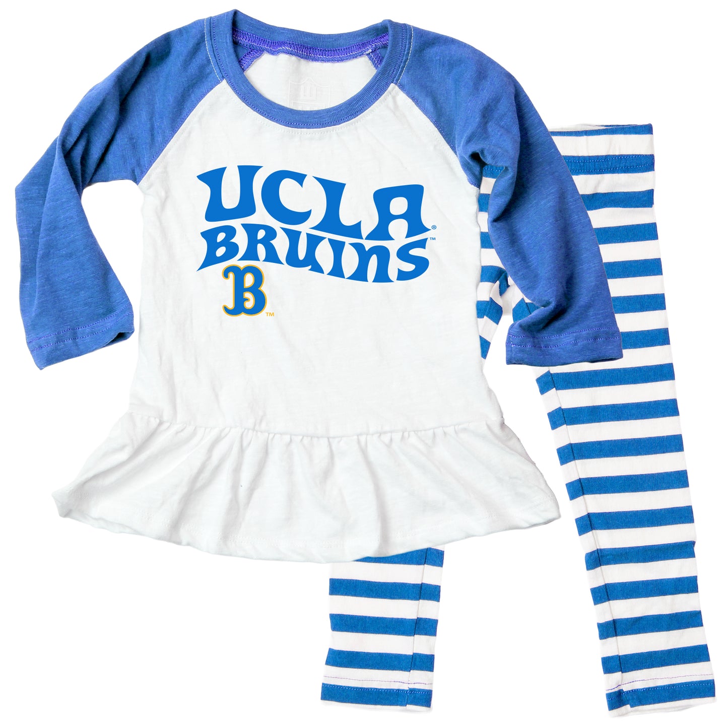 UCLA Bruins NCAA Infant Girls Ruffle Raglan Set