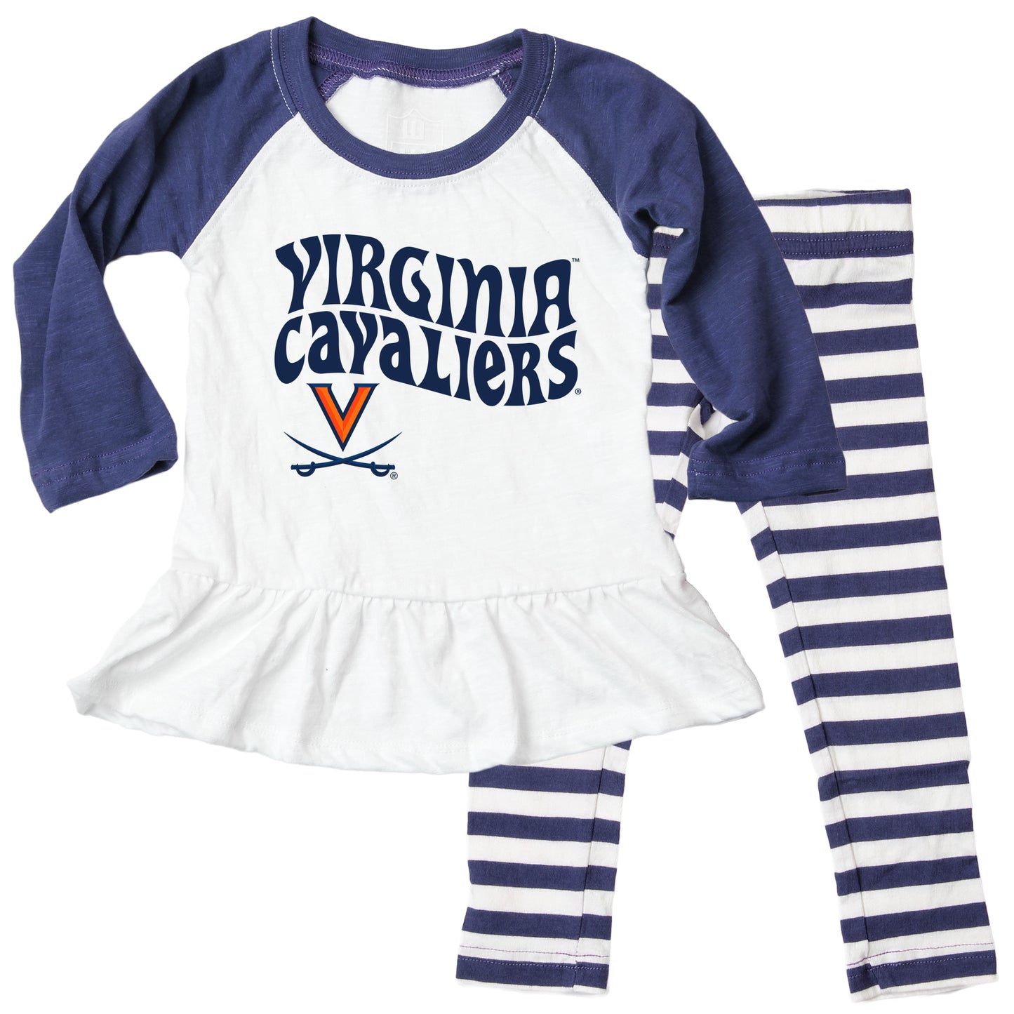 Virginia Cavaliers NCAA Infant Girls Ruffle Raglan Set