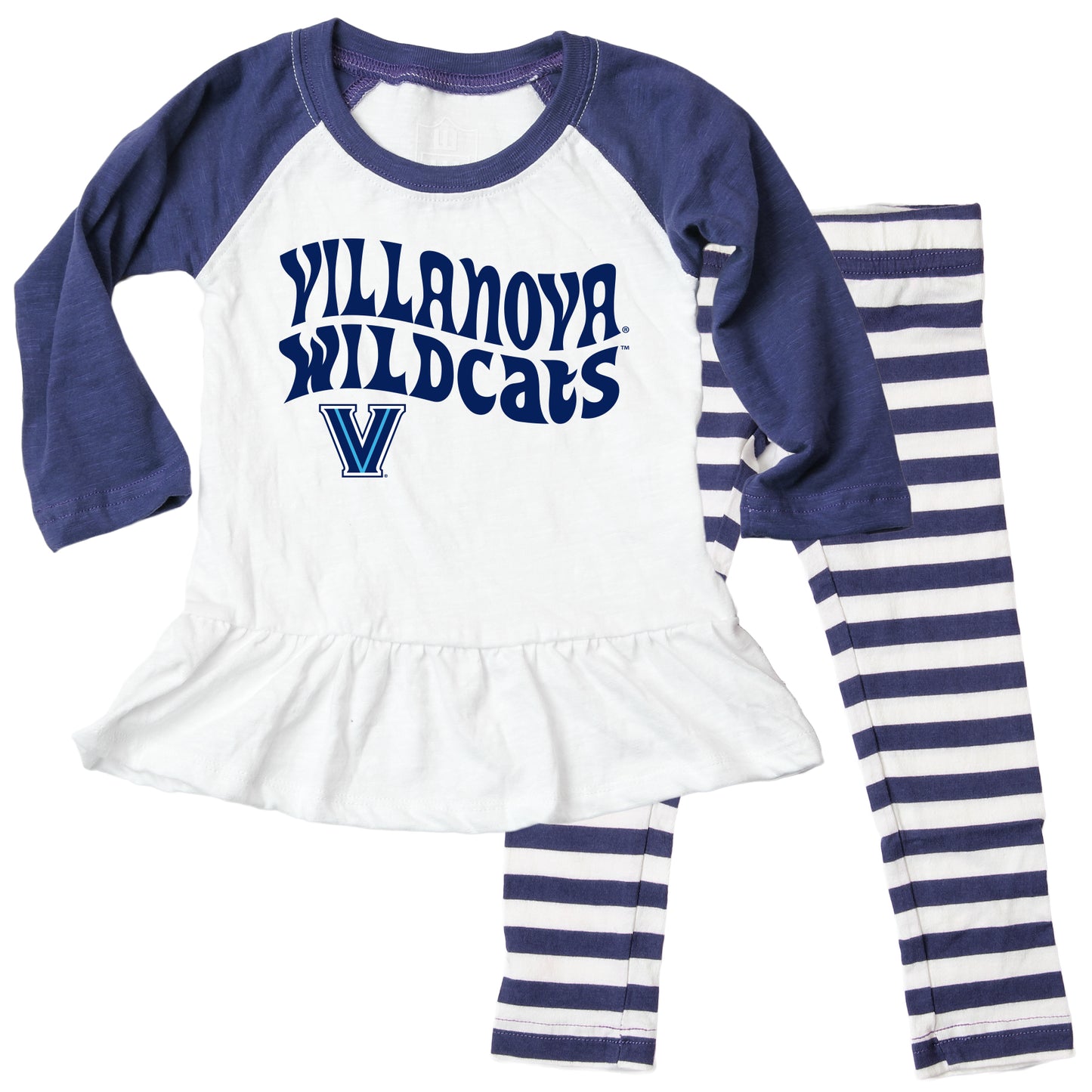 Villanova Wildcats NCAA Infant Girls Ruffle Raglan Set