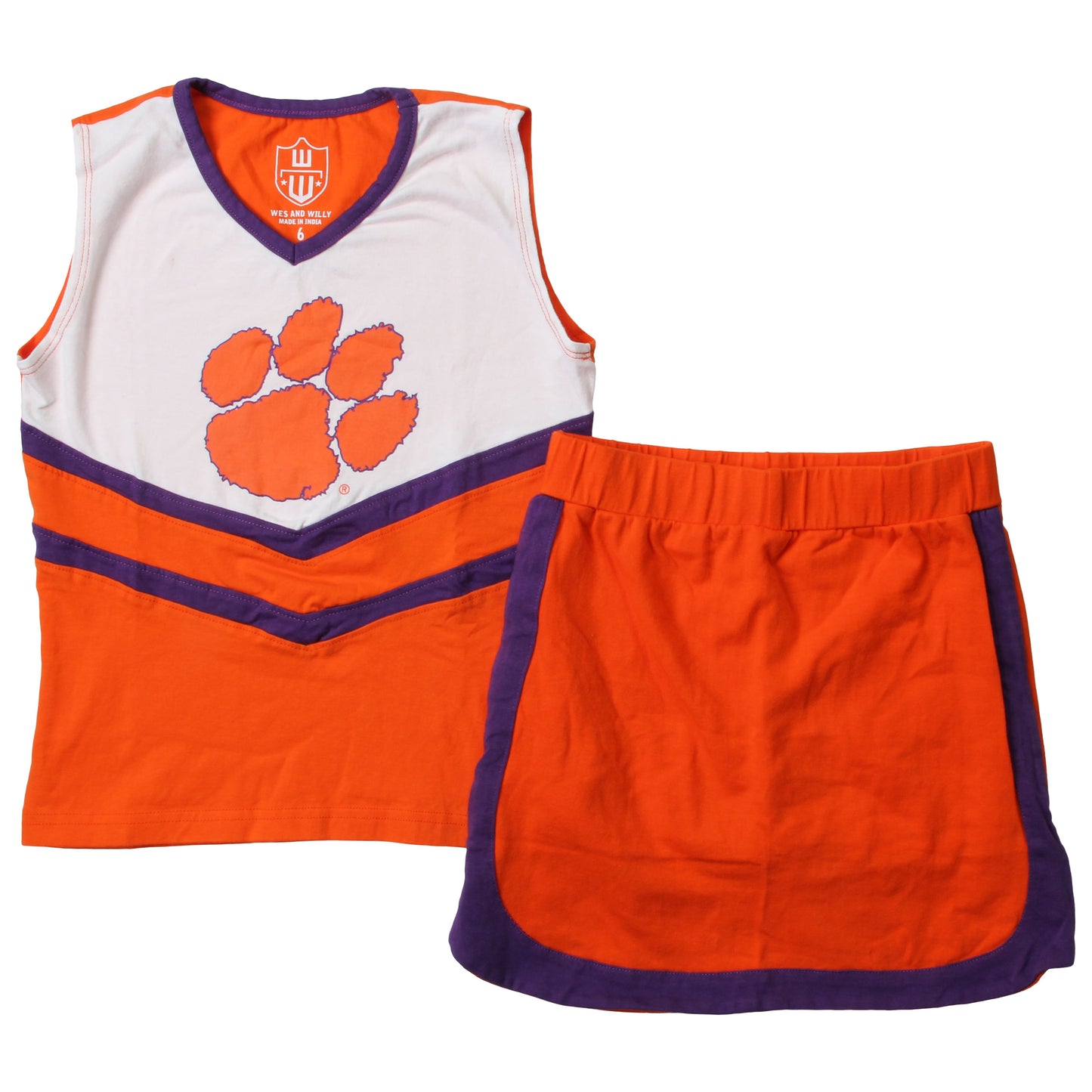Clemson Tigers Youth Girls Cheer Outfit